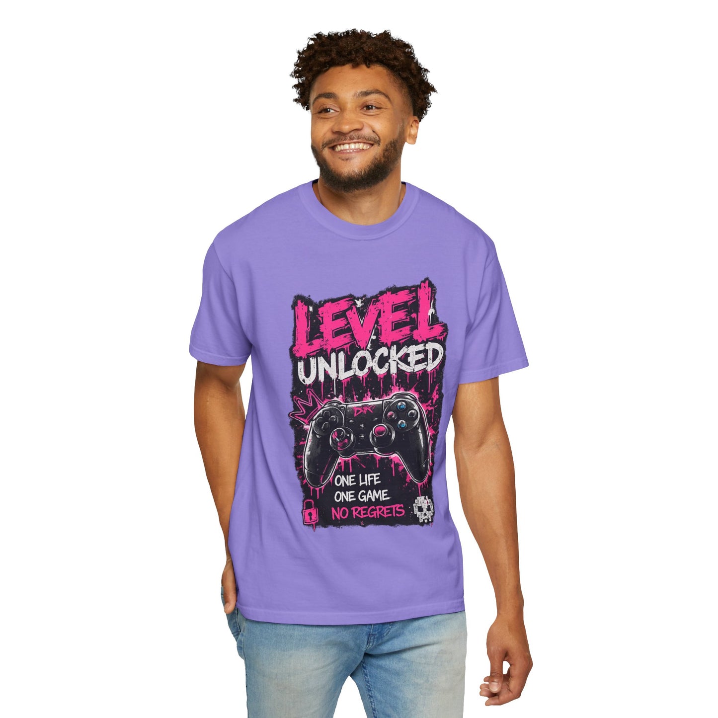 Level Unlocked Gamer T-Shirt — "One Life, One Game" Graphic Tee