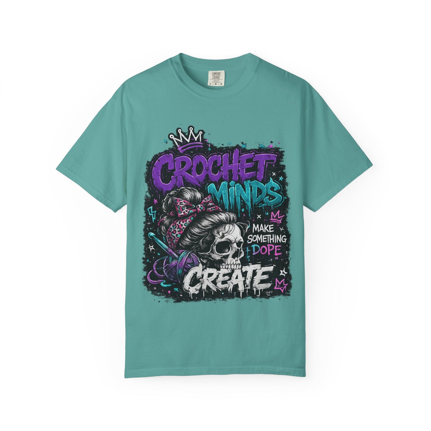 Crochet Minds 'Make Something Dope' Graphic T-Shirt — Edgy Crochet Skull Tee