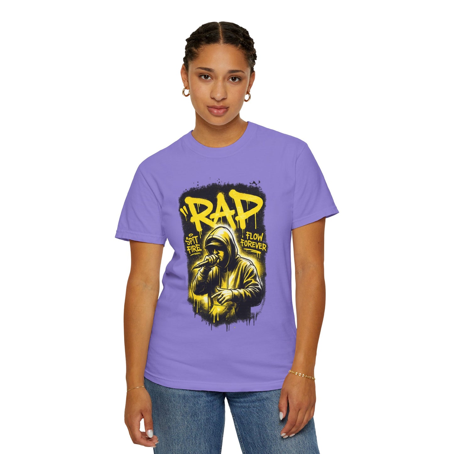 Rap Microphone Graphic T-Shirt — Spit Fire Flow Forever Hip Hop Tee