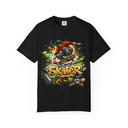 Skater Graphic T-Shirt - Unisex Garment-Dyed Tee for Skate Lovers
