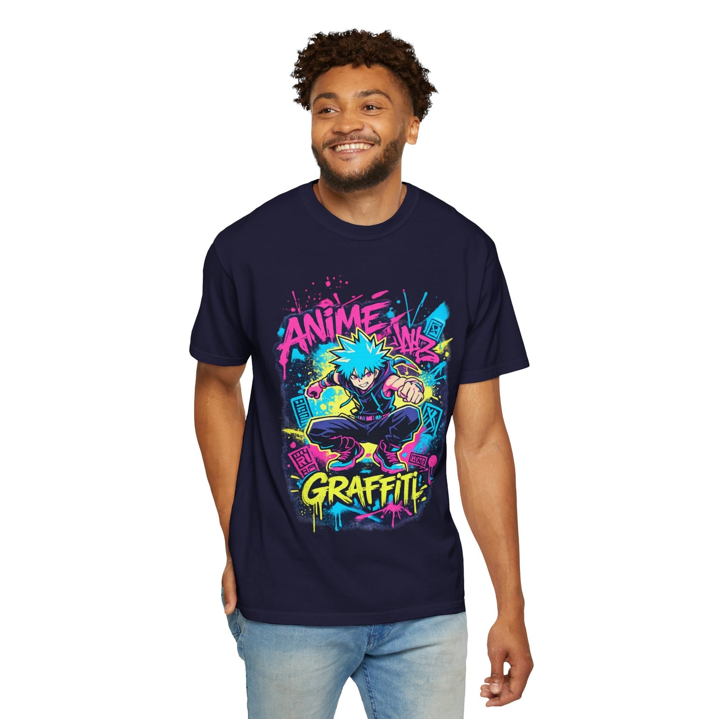Anime Graffiti T-Shirt — Neon Street Art Skate Anime Design