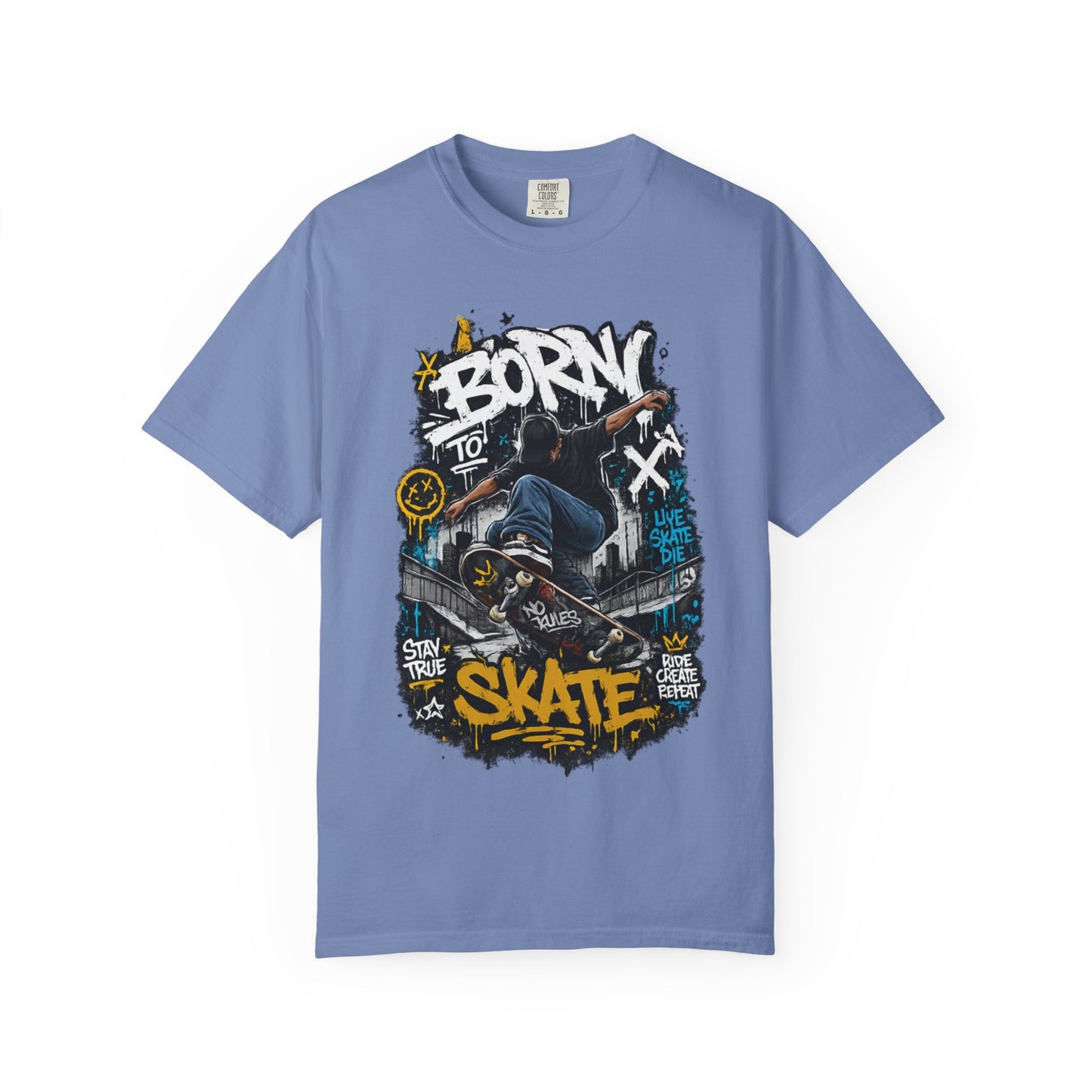 Born To Skate graphic tee | Skateboarder street art T-Shirt