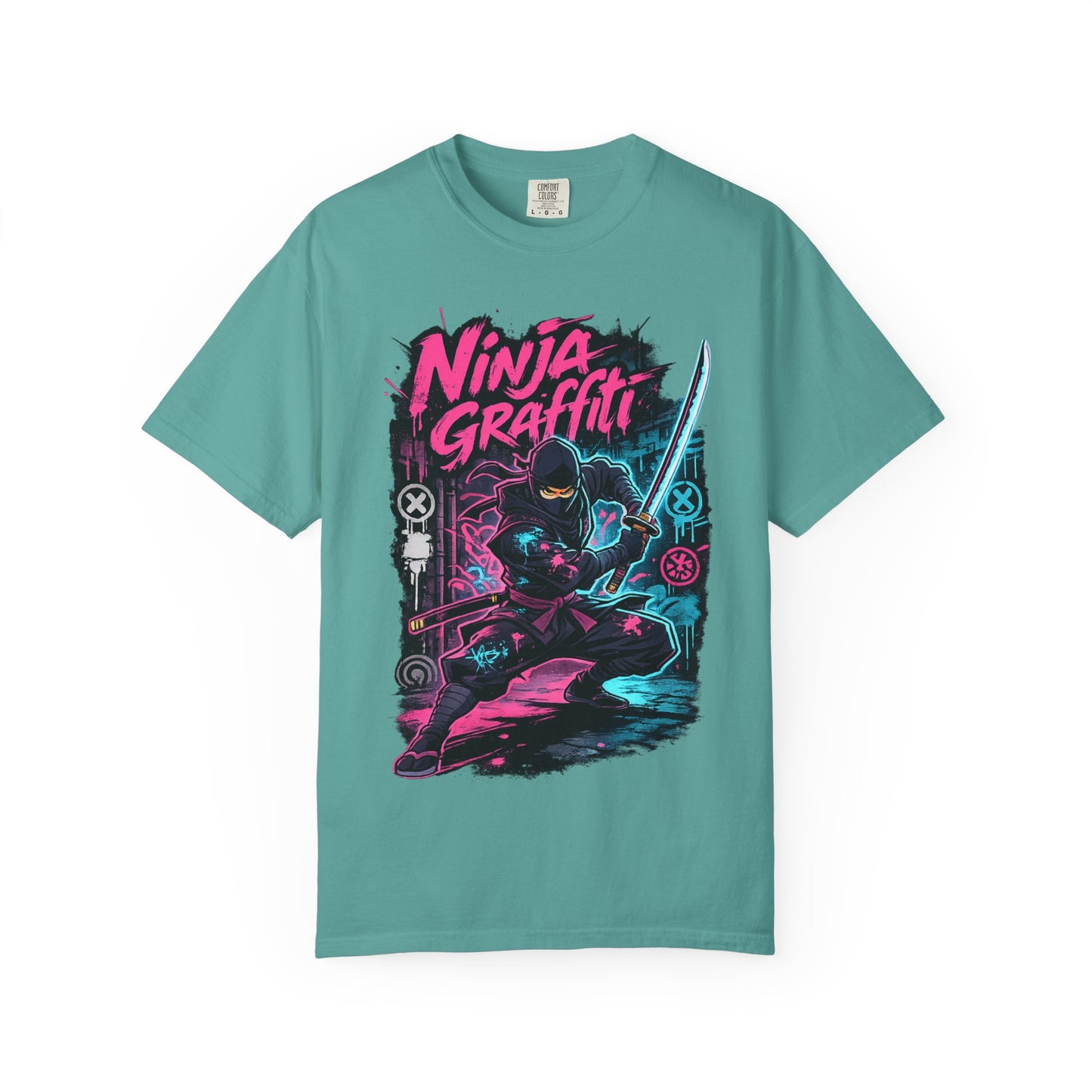 Ninja Graffiti T-Shirt — Neon Samurai Street Art Tee