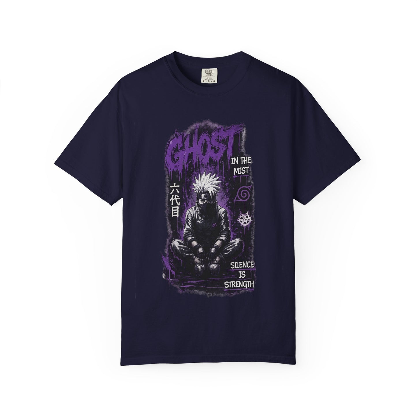 Ghost in the Mist Graphic T-Shirt — "Silence is Strength" Anime Tee