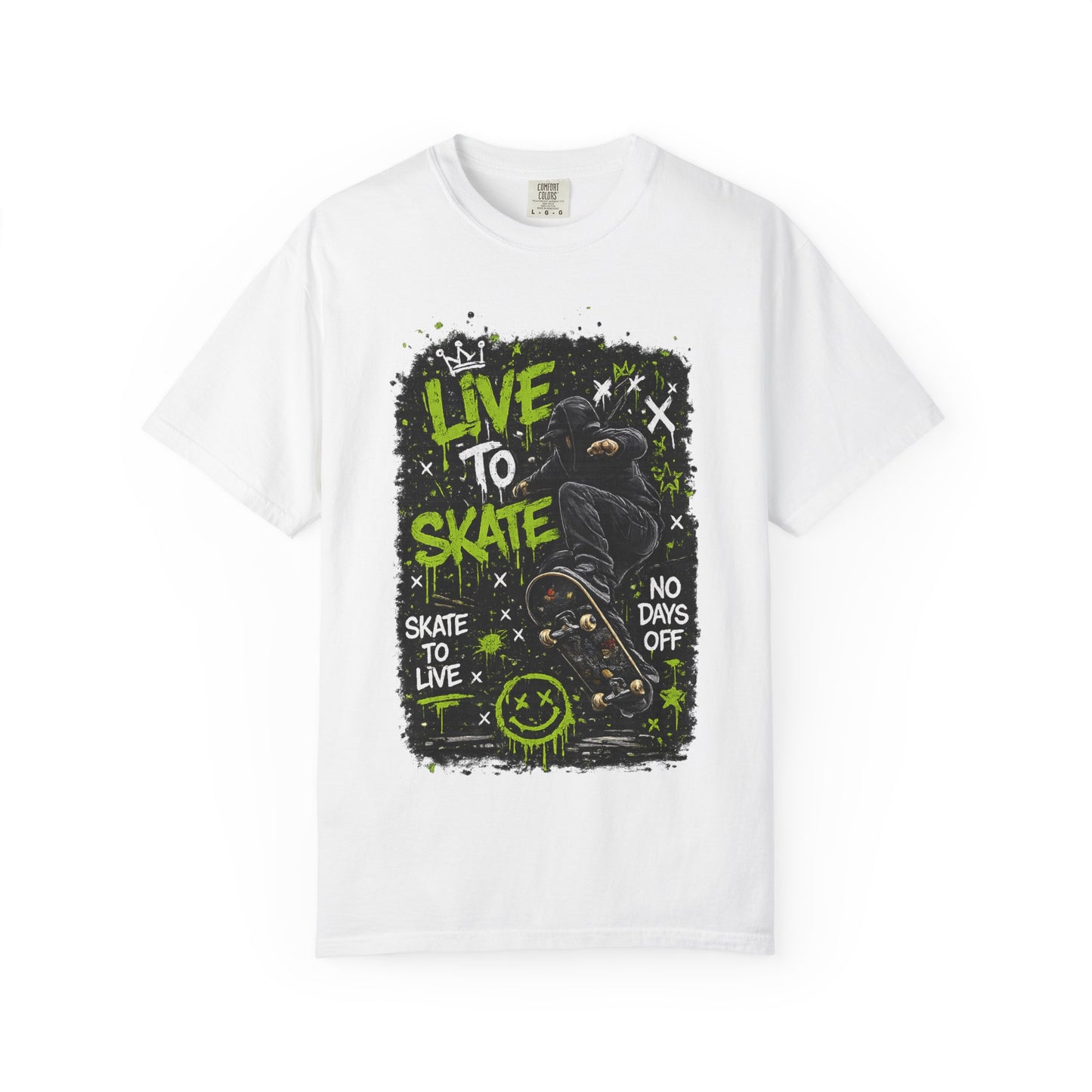 Live to Skate Graphic T-Shirt – Skateboarder Streetwear Tee