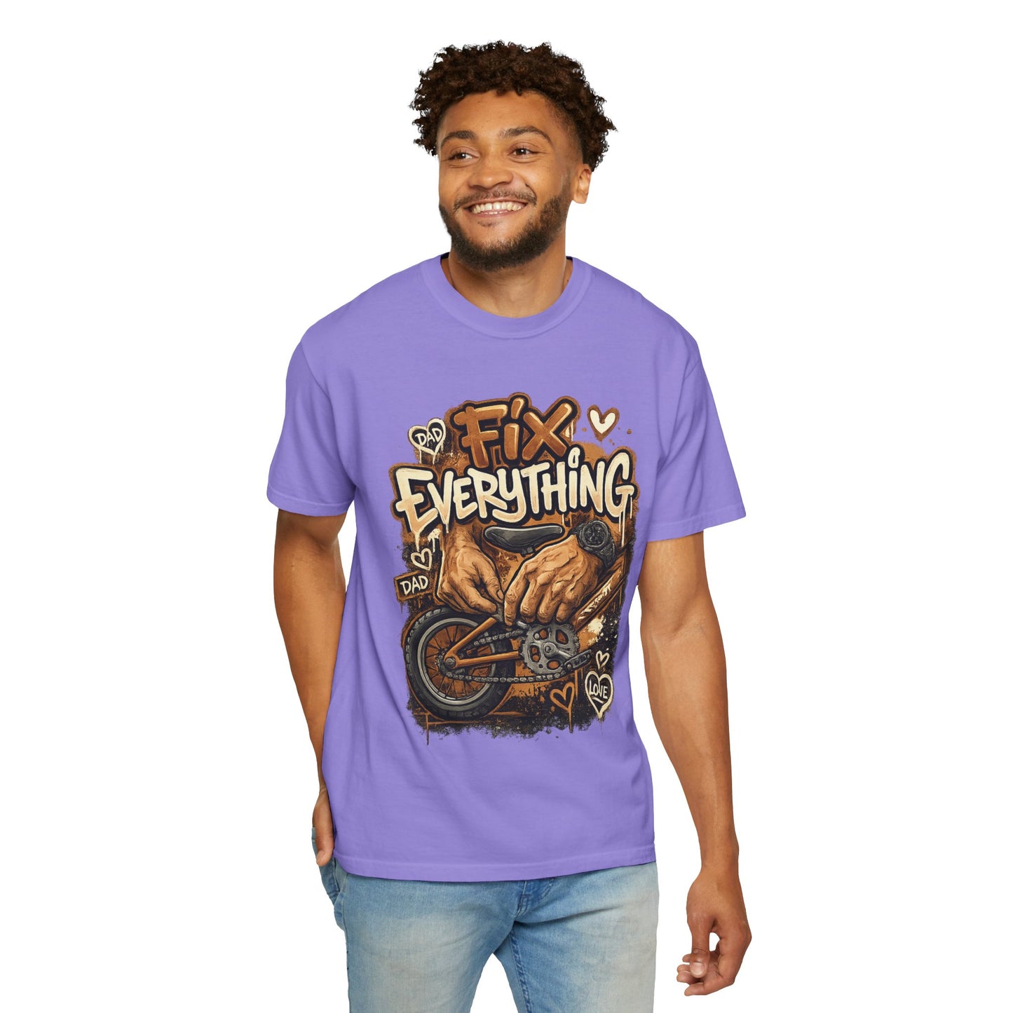 Fix Everything hands repairing bicycle T-Shirt | mechanic repair art