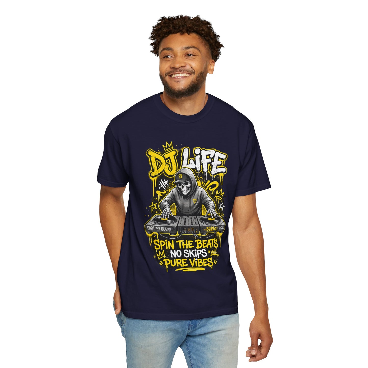 DJ Life T-Shirt — "Spin the Beats, No Skips, Pure Vibes" Graphic Tee