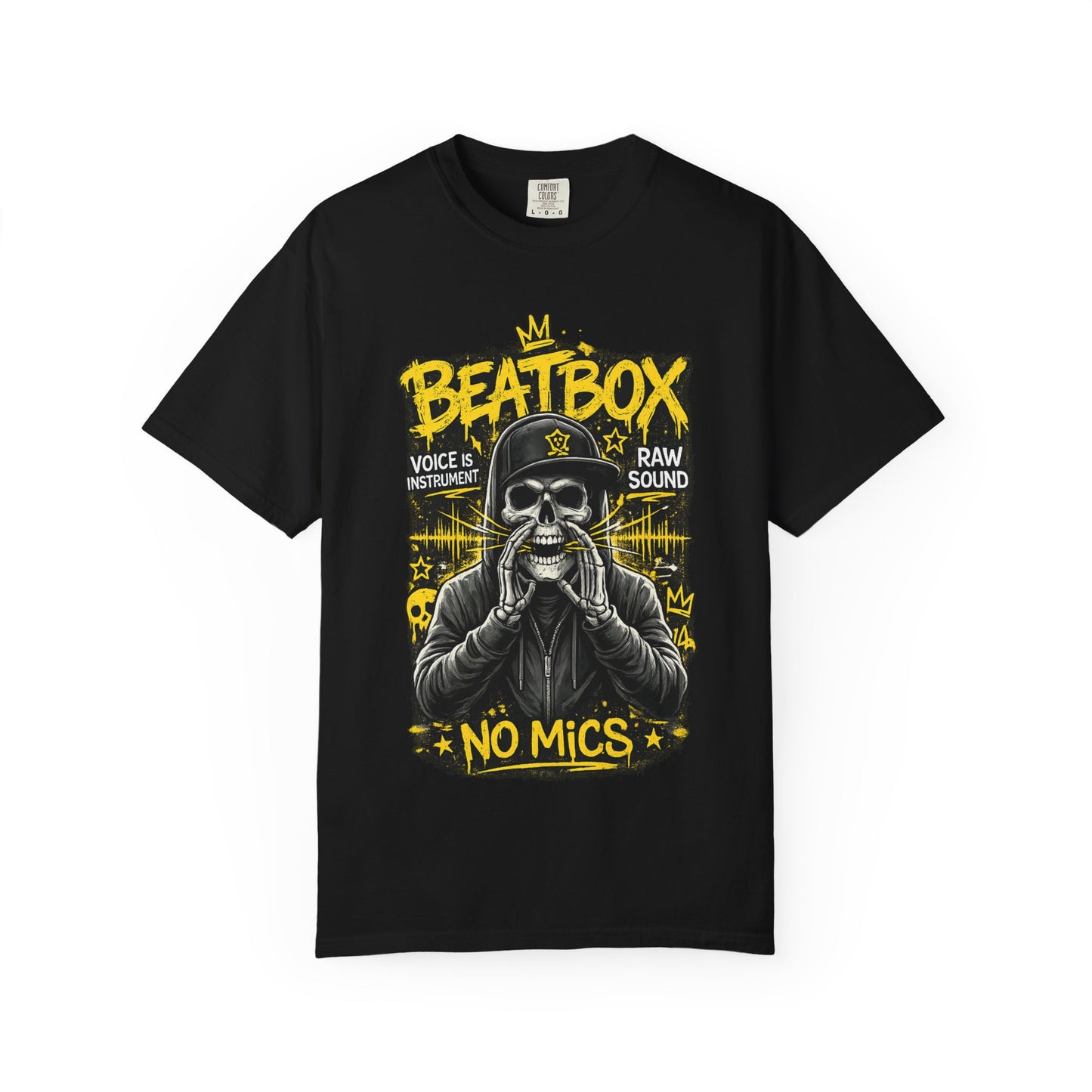 Beatbox No Mics T-Shirt — Skull Vocalist Streetwear Tee