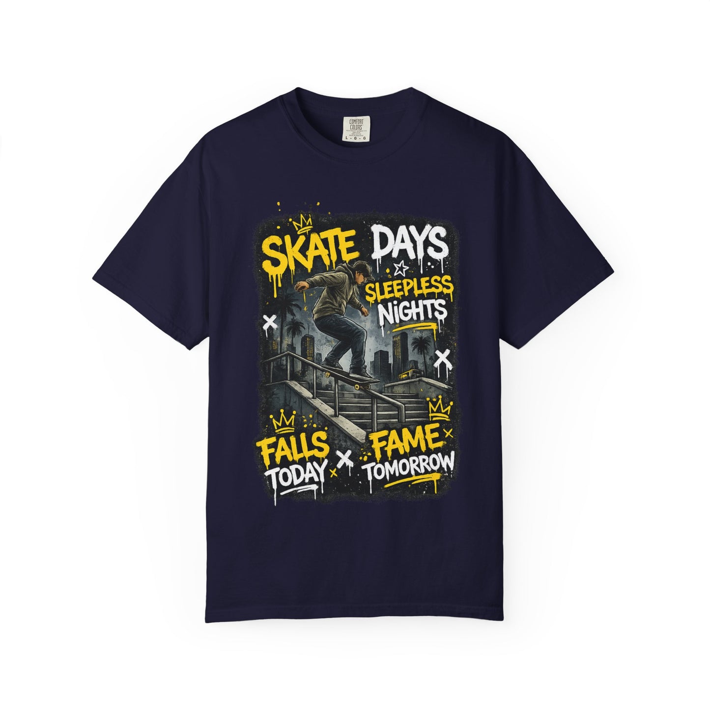Skate Days Graphic T-Shirt — "Skate Days Sleepless Nights" Streetwear Tee