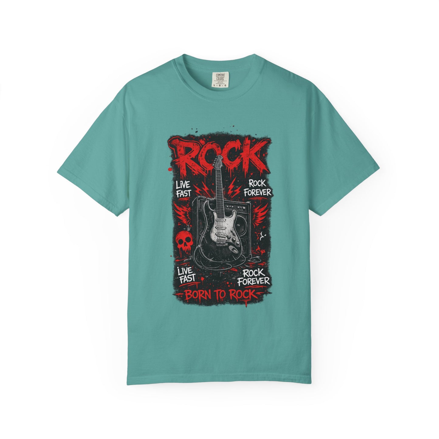 Rock 'Born to Rock' Guitar Graphic T-Shirt