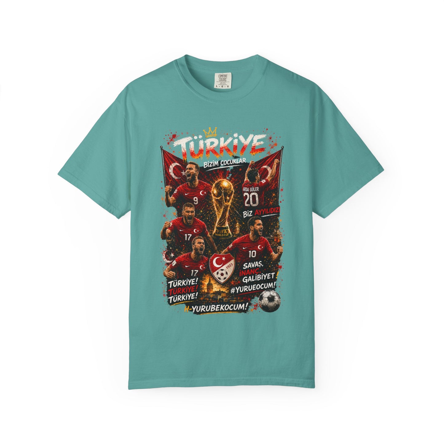Turkey Football Champions T-Shirt | World Cup Trophy, Players, Turkish Flag