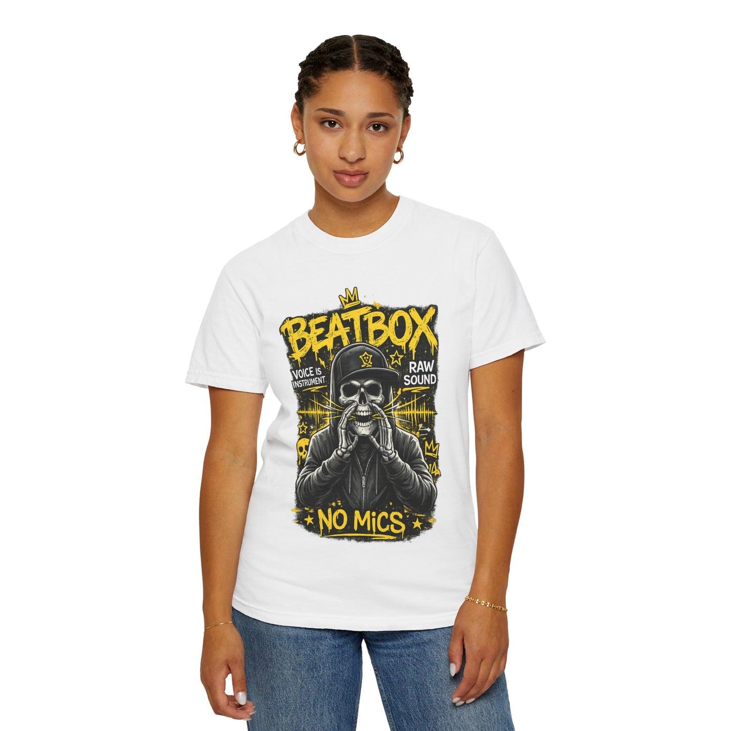 Beatbox No Mics T-Shirt — Skull Vocalist Streetwear Tee