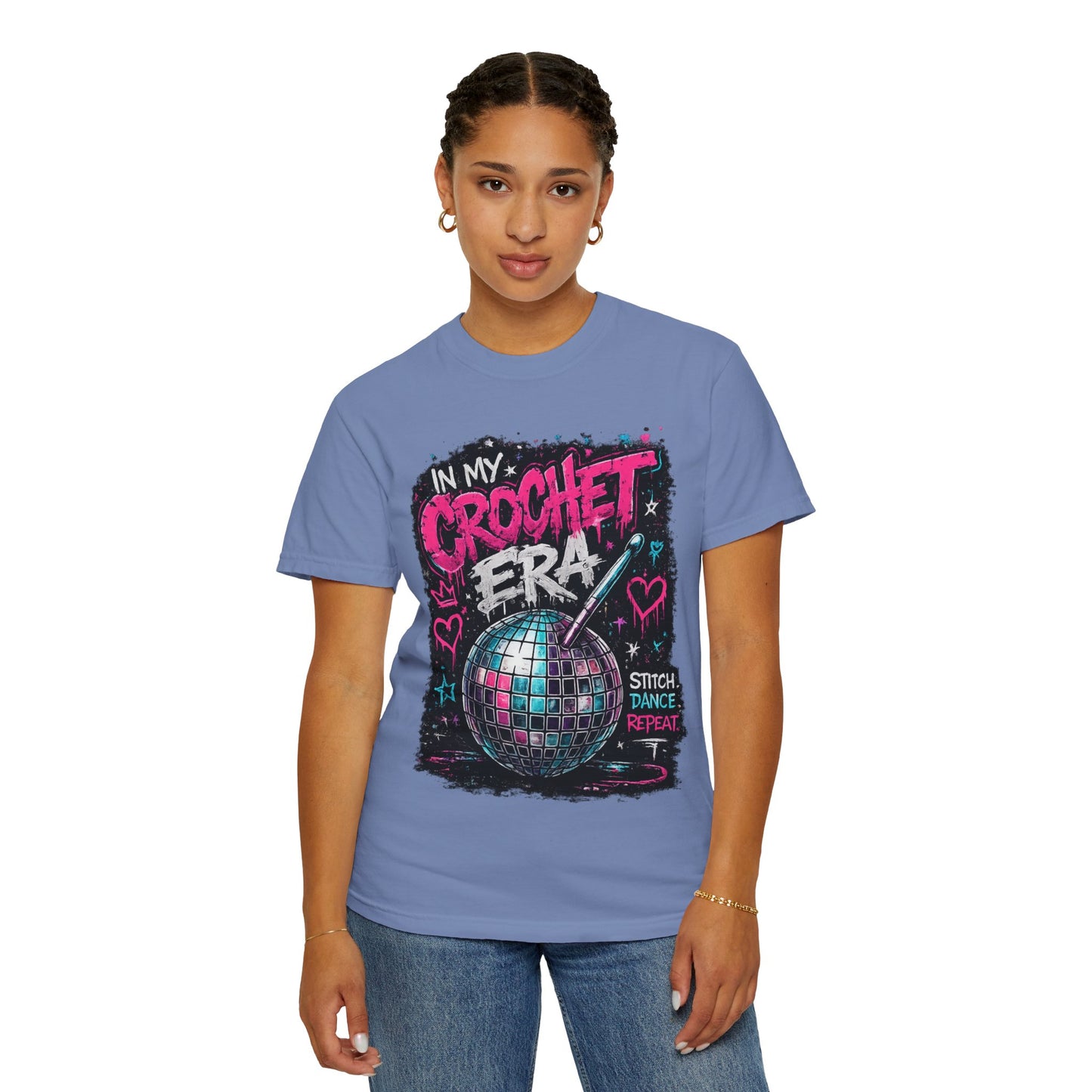 In My Crochet Era T-Shirt — Retro Disco Crochet Graphic Tee