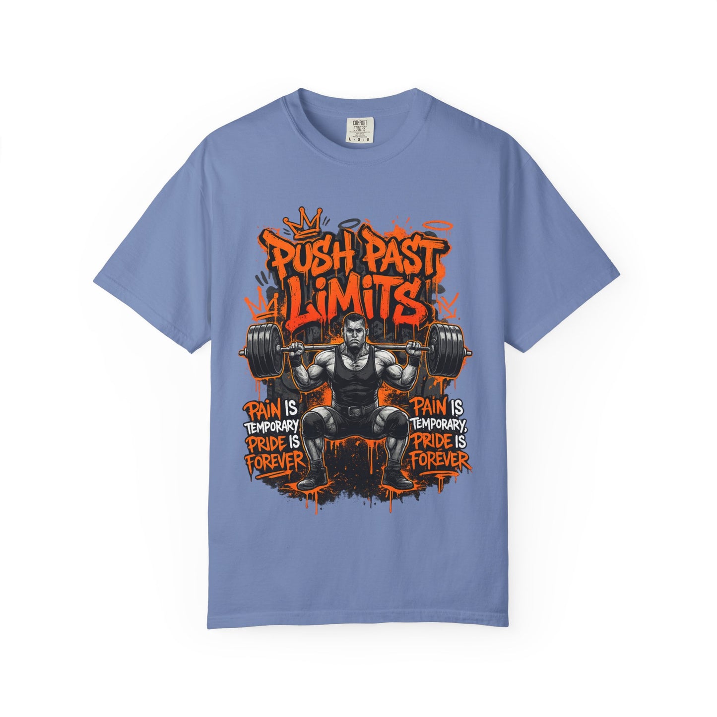 Push Past Limits weightlifting graphic tee | Motivational gym shirt