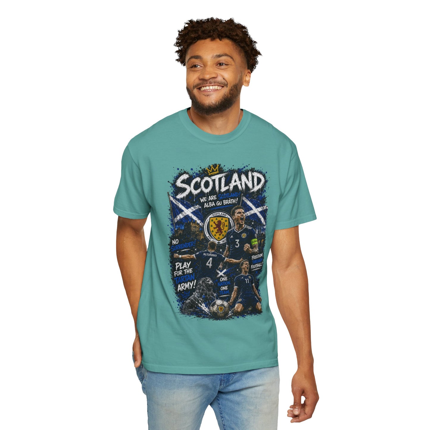 Scotland Football Players T-shirt | Scottish Soccer Crest, Saltire Graphics