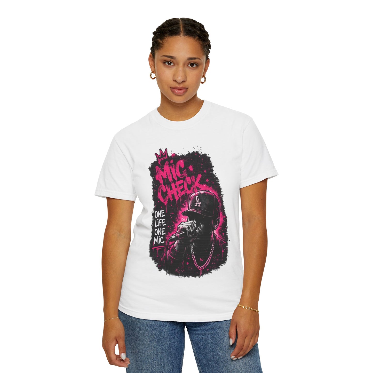 Mic Check T-Shirt — One Life One Mic Hip-Hop Graphic Tee
