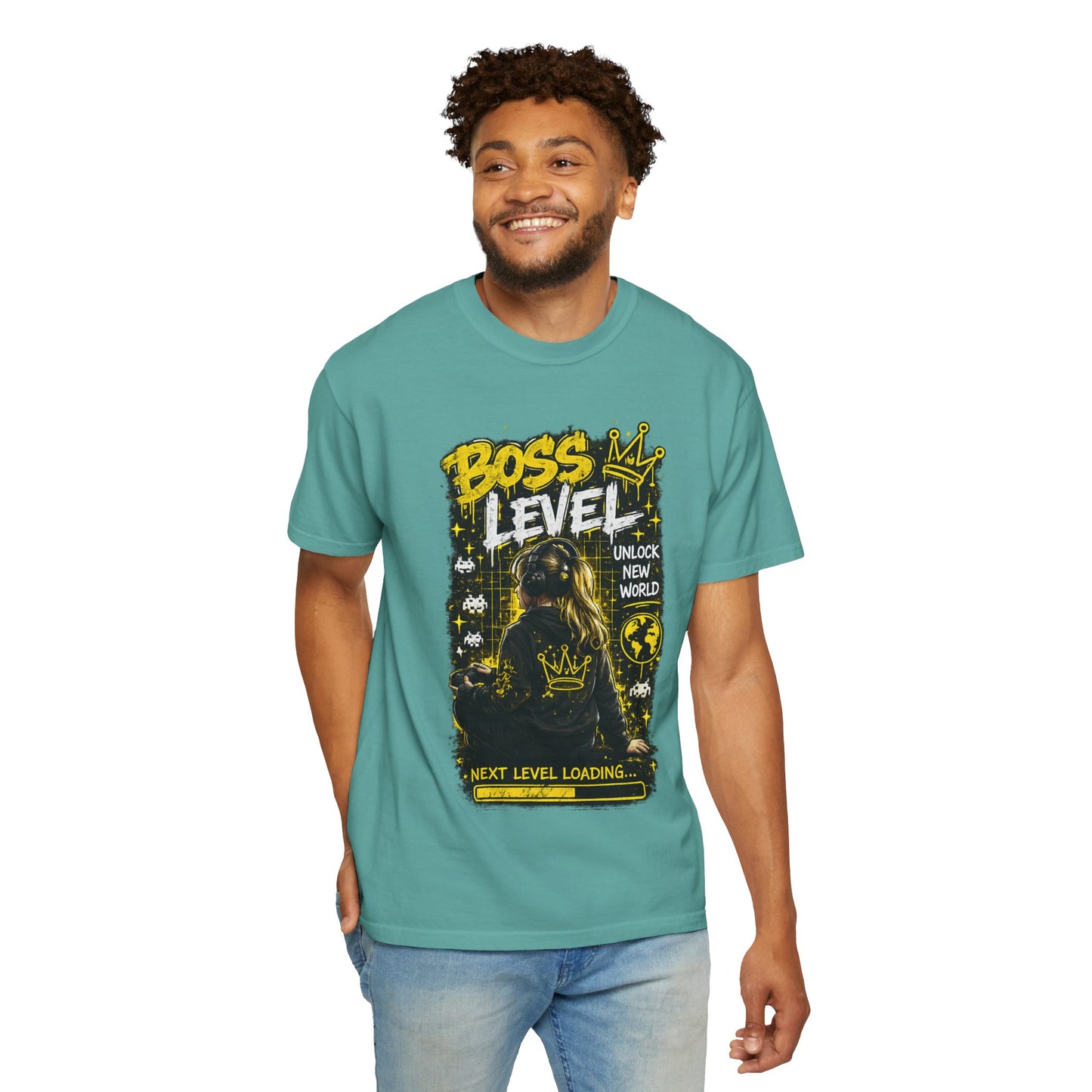 Boss Level T-Shirt — "Boss Level: Next Level Loading" Graphic Tee for Gamers & Leaders