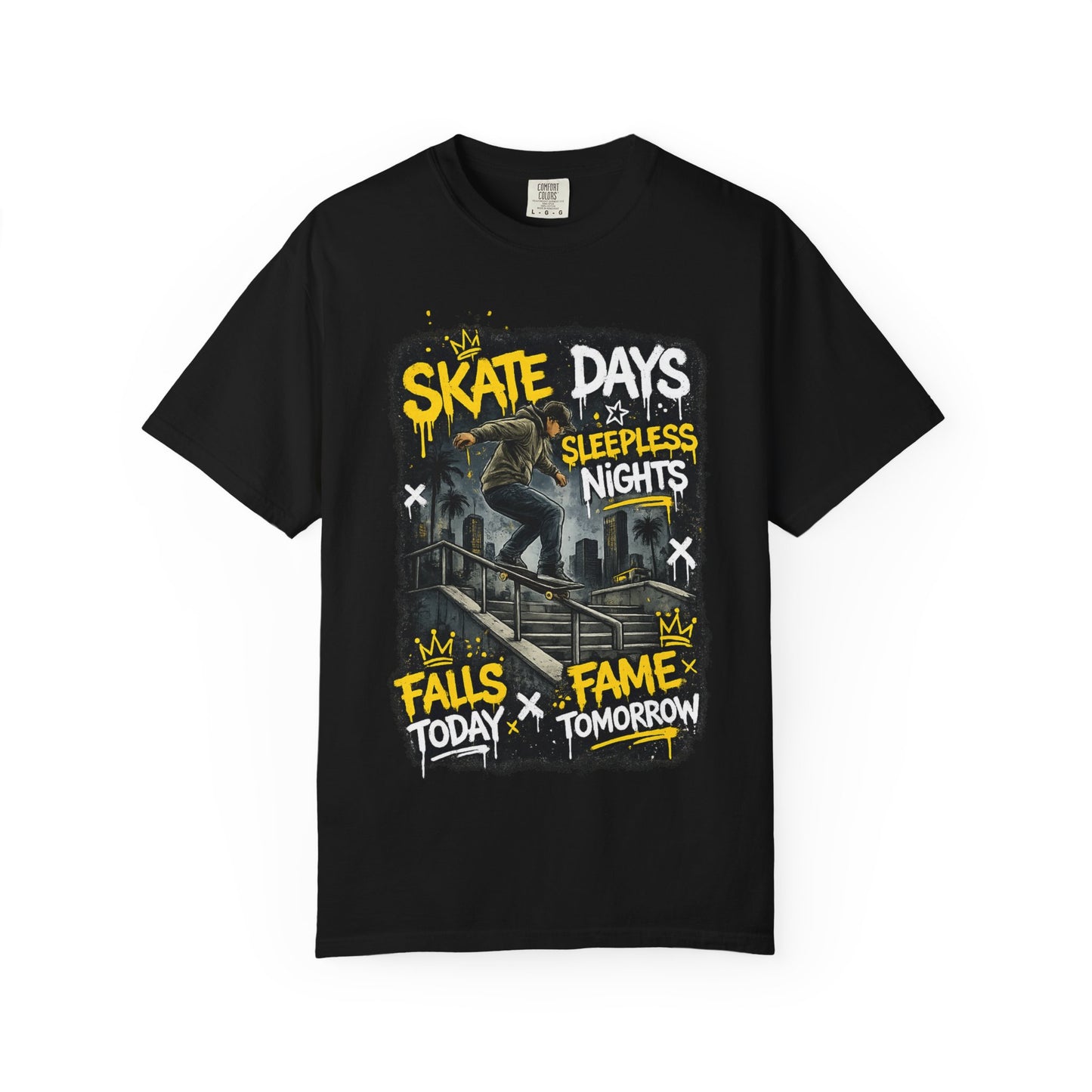Skate Days Graphic T-Shirt — "Skate Days Sleepless Nights" Streetwear Tee