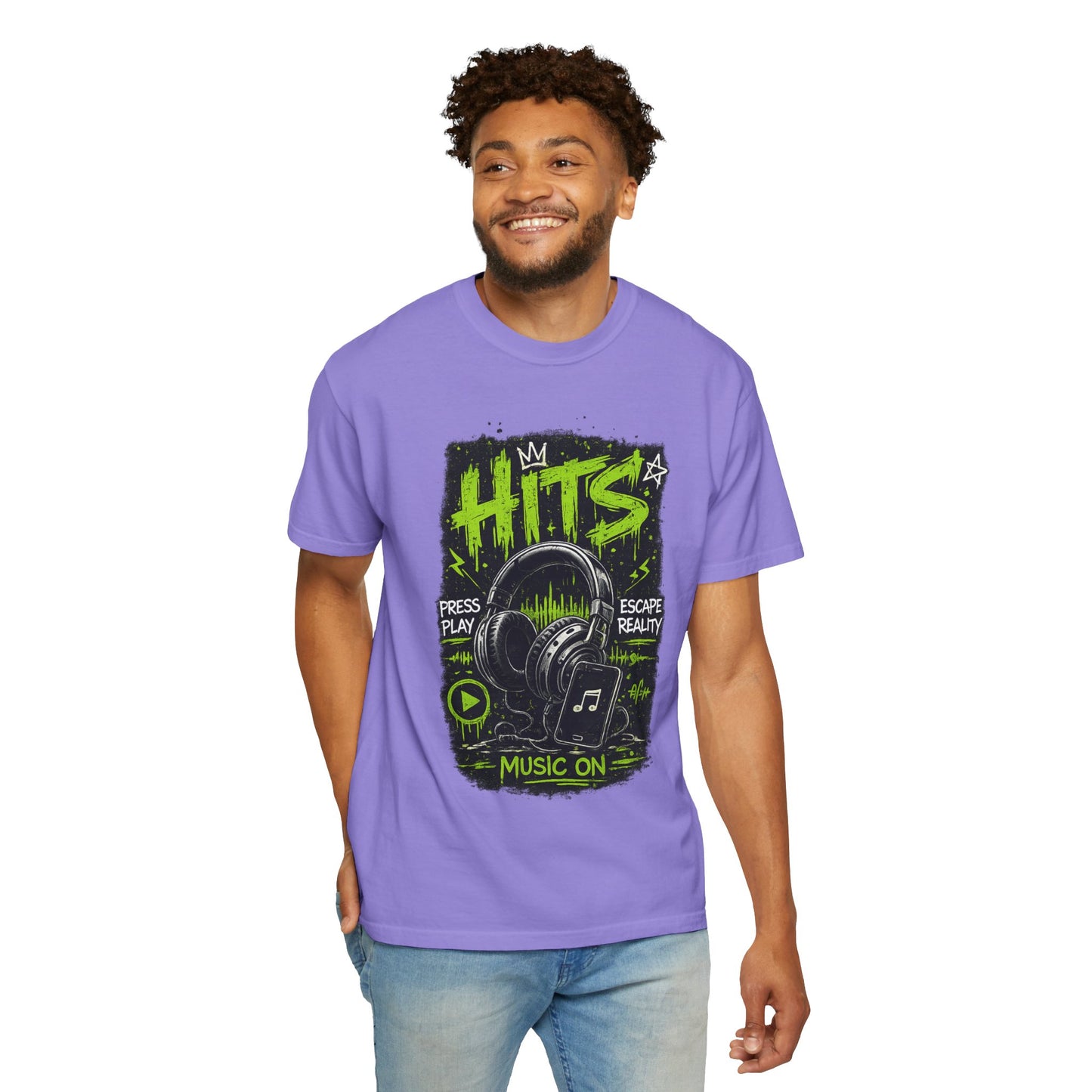 Hits Headphones Graphic T-Shirt — Music On Streetwear Tee