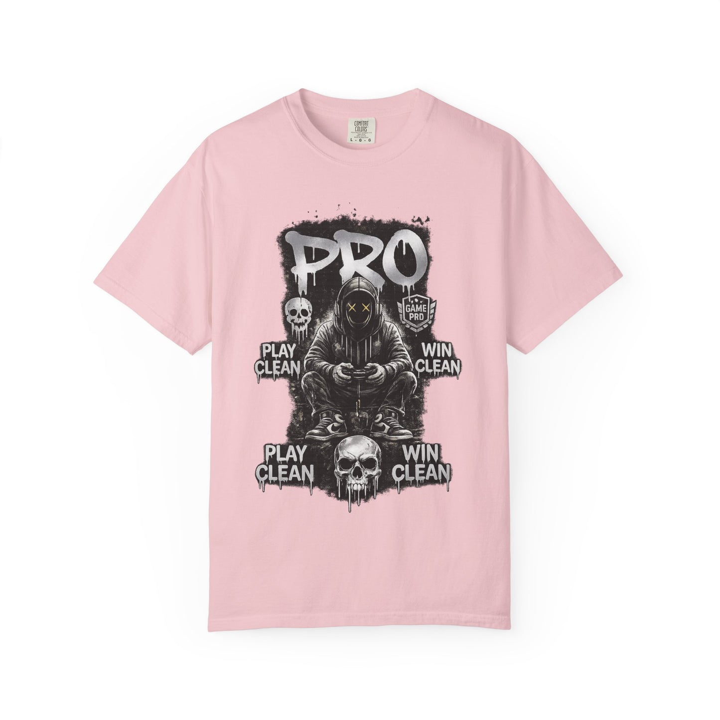 Pro Gamer Grim Reaper T-shirt | Play Clean Win Clean, Skull Controller Design