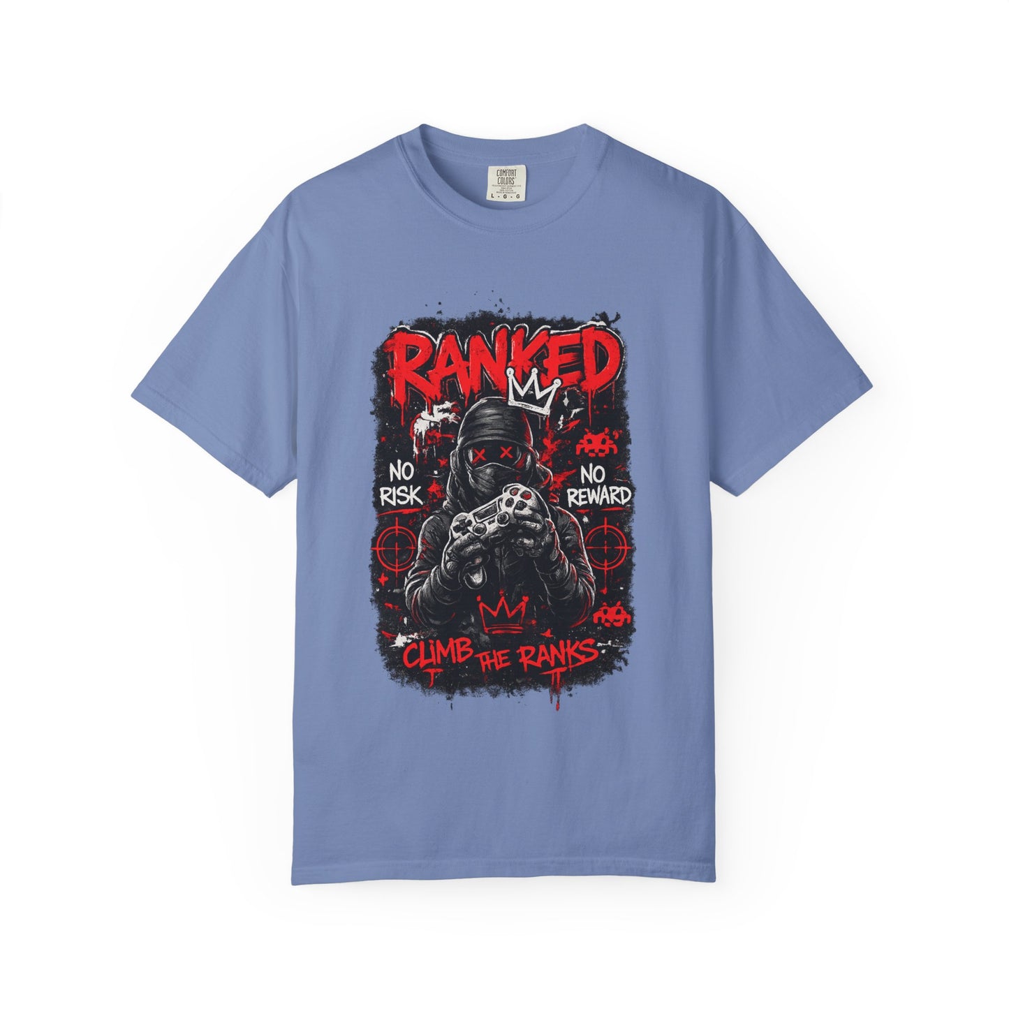 Ranked Climber Graphic Tee | Gamer Skull, No Risk No Reward