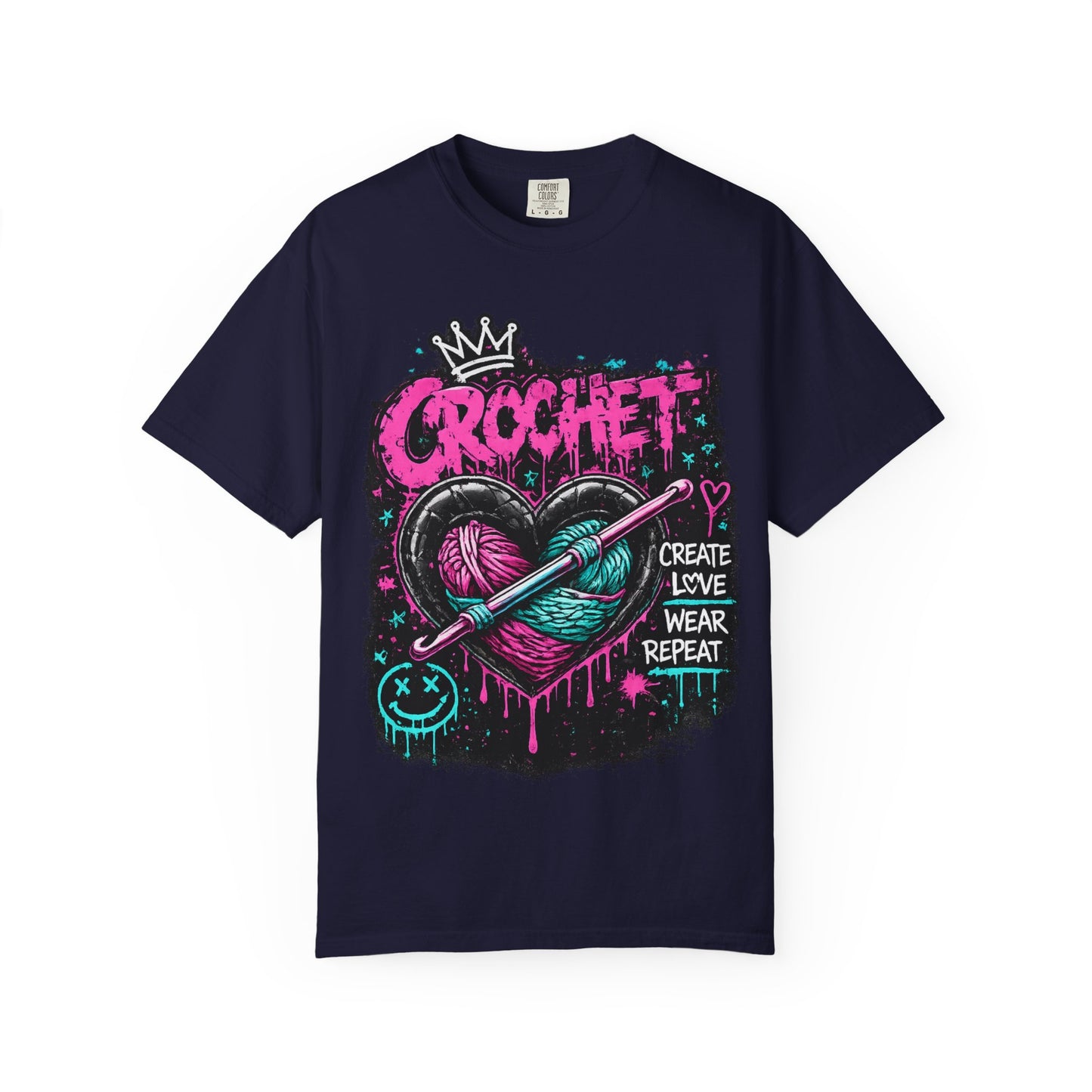 Crochet Heart Graphic T-Shirt — Create Love Wear Repeat