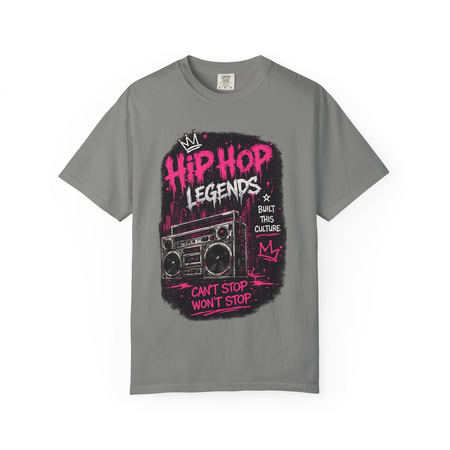 Hip Hop Legends Music T-Shirt — Can't Stop Won't Stop Retro Boombox Tee