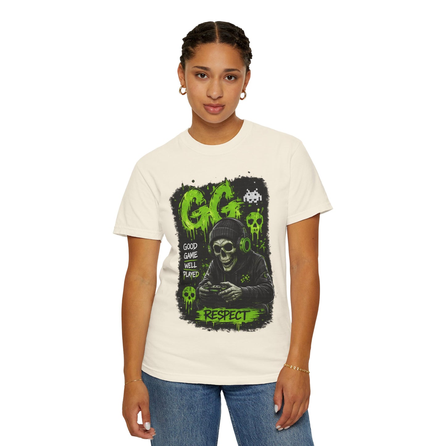 GG Respect Skull Gaming T-Shirt — "Good Game, Well Played" Graphic Tee