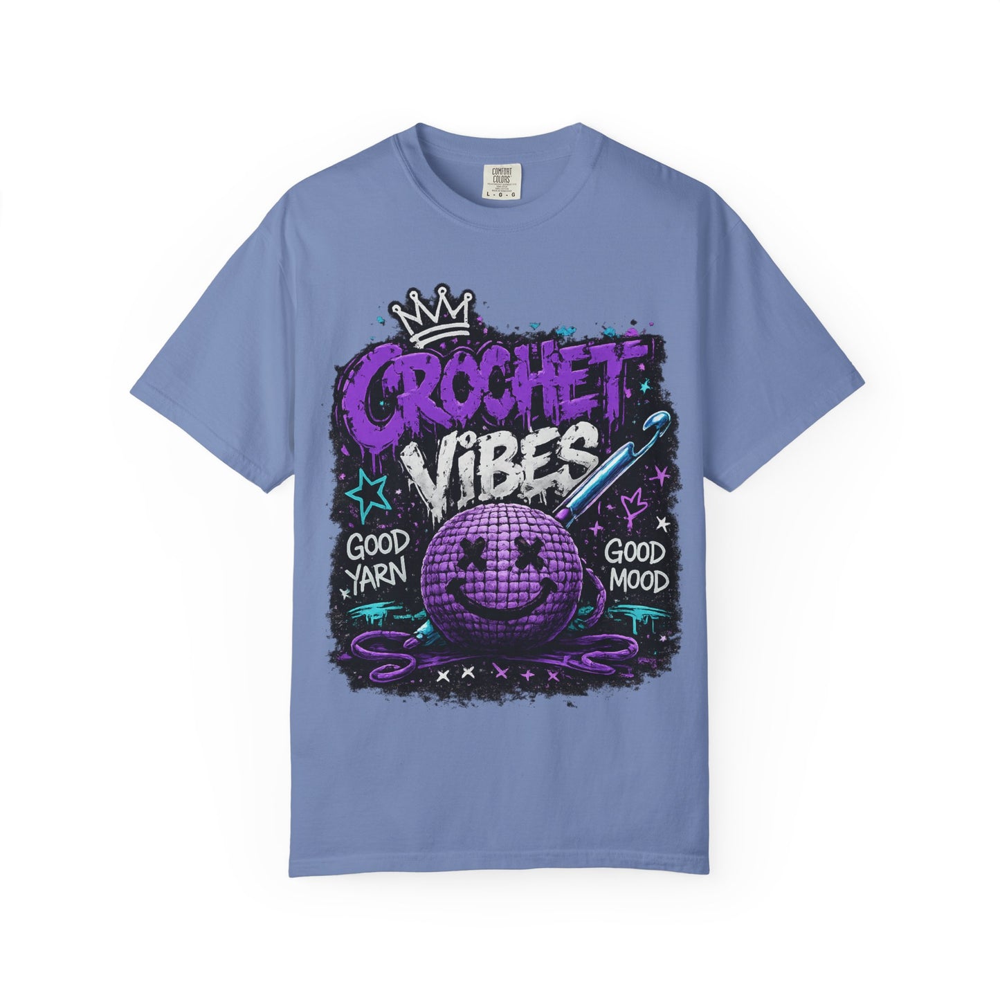 Crochet Vibes T-Shirt — 'Good Yarn, Good Mood' Graphic Tee