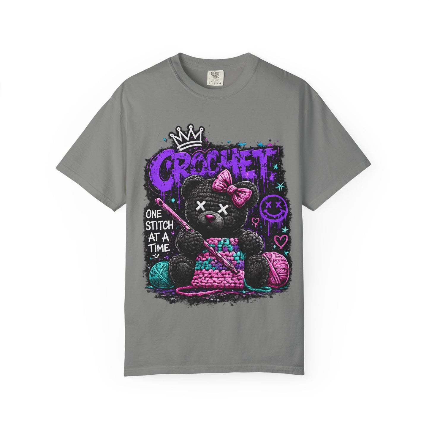 Crochet Voodoo Bear T-Shirt — "One Stitch at a Time" Crochet Graphic Tee