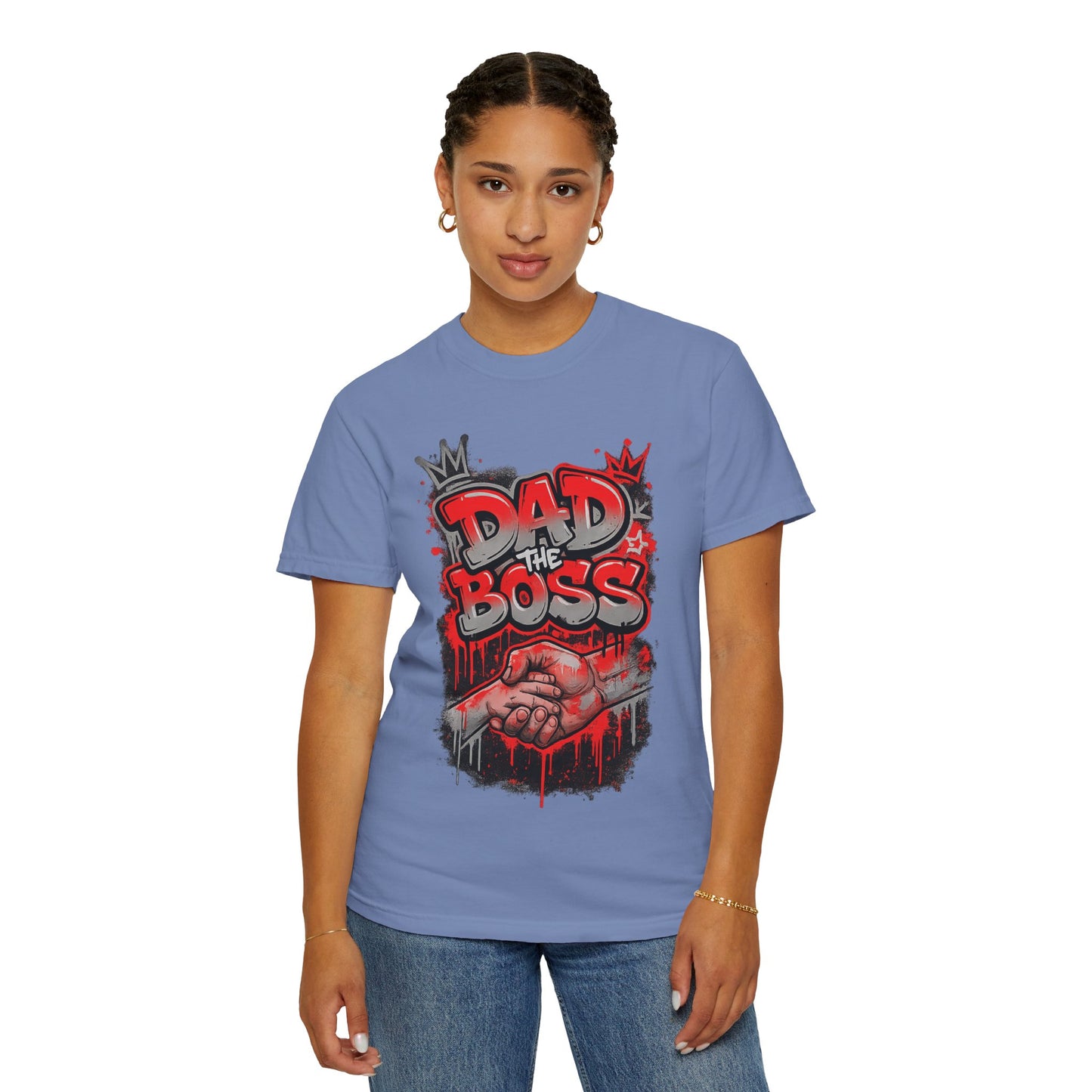 Dad The Boss shirt | Graffiti fist design, red black street art