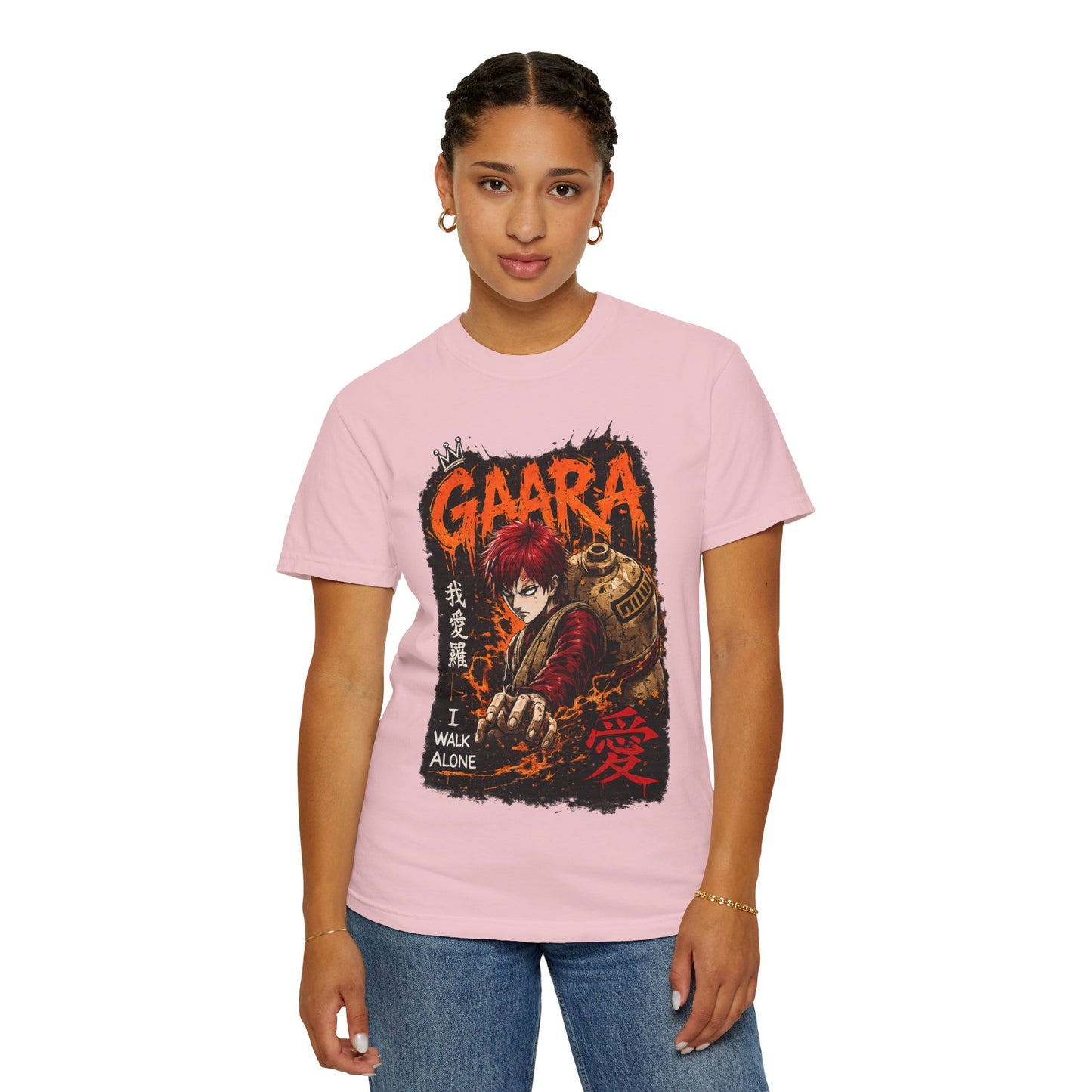Anime Character Graphic T-Shirt — "I Walk Alone" Gaara Design