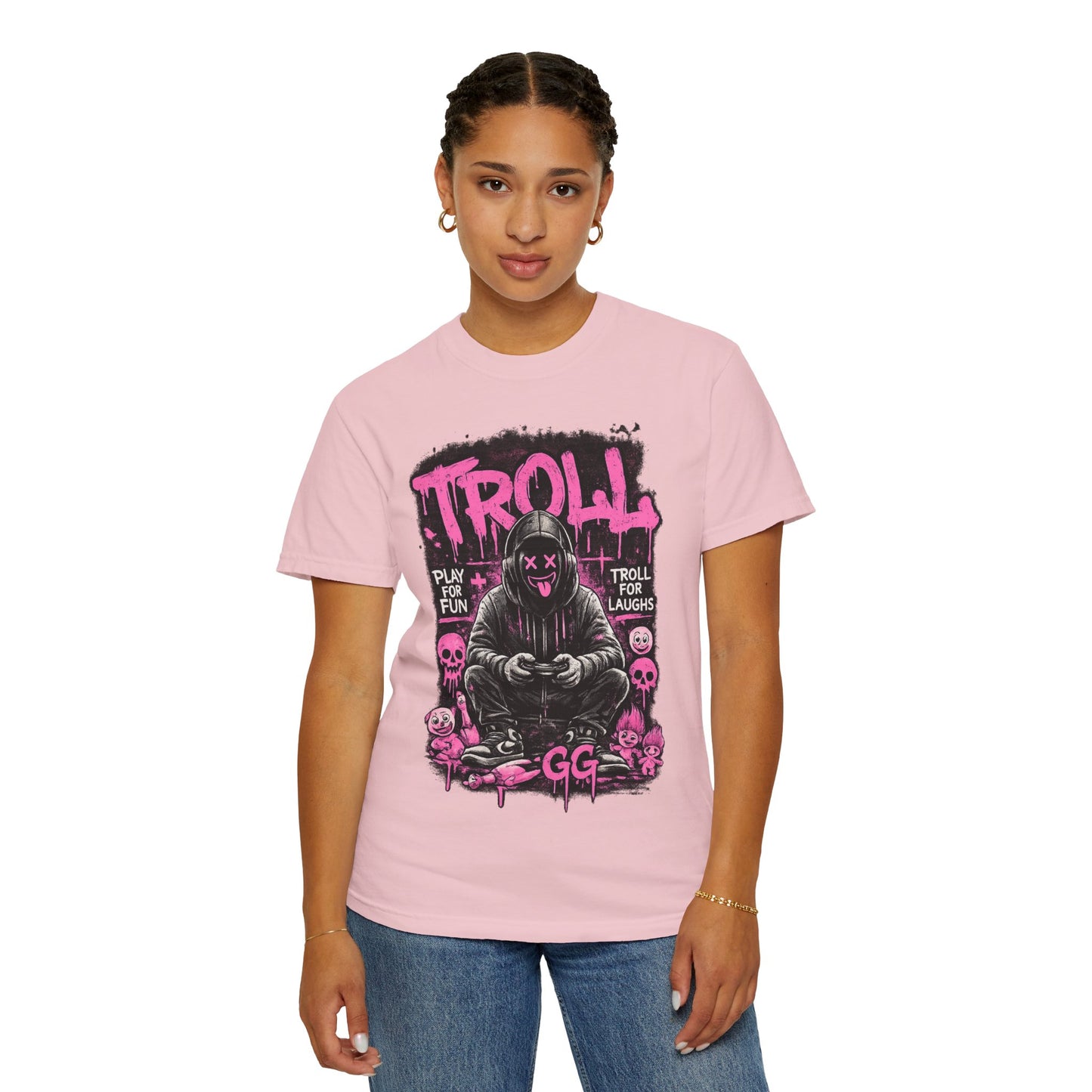 Troll Gamer Hoodie Graphic Tee | Gamer Skull Streetwear