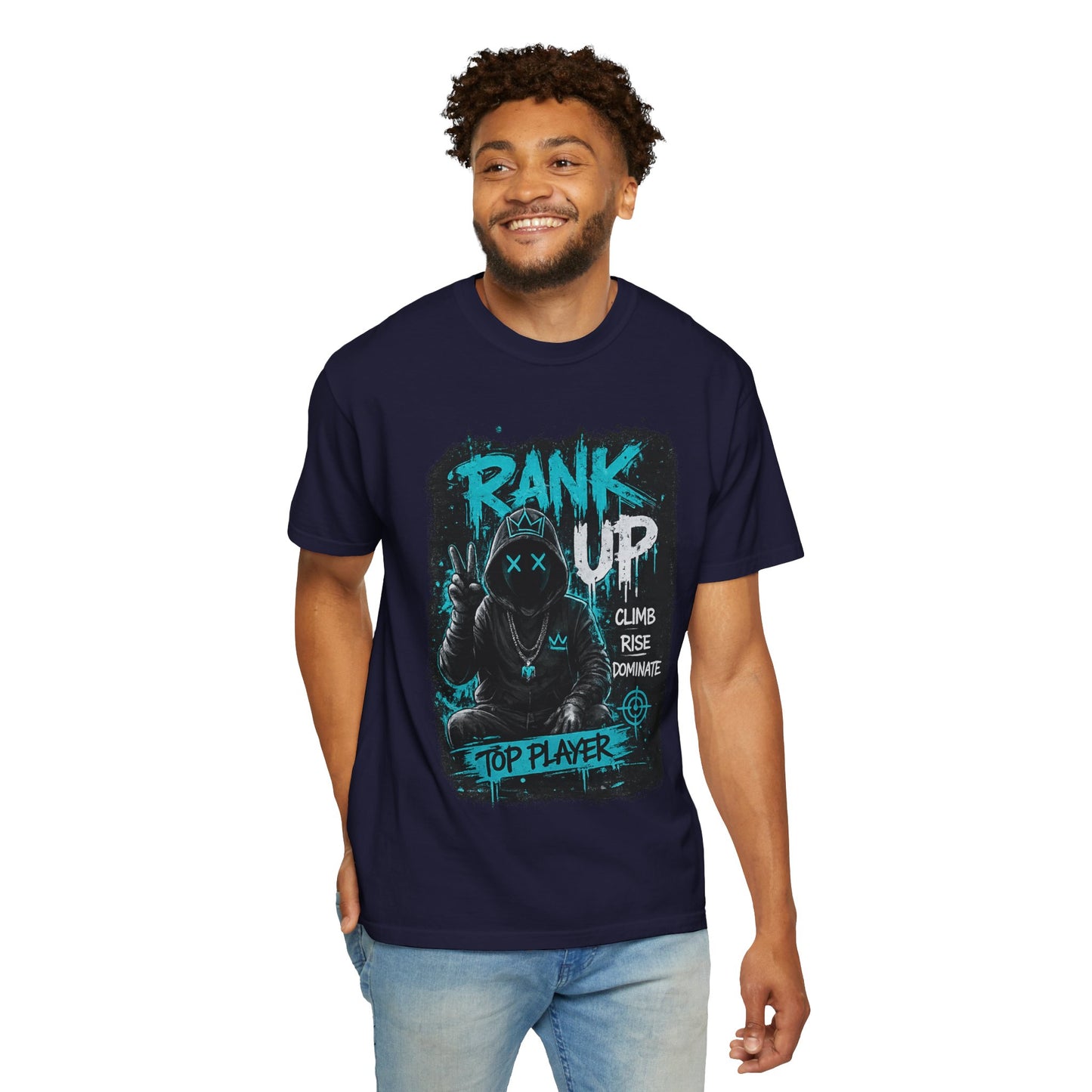 Rank Up Gaming T-Shirt — "Top Player" Gamer Graphic Tee