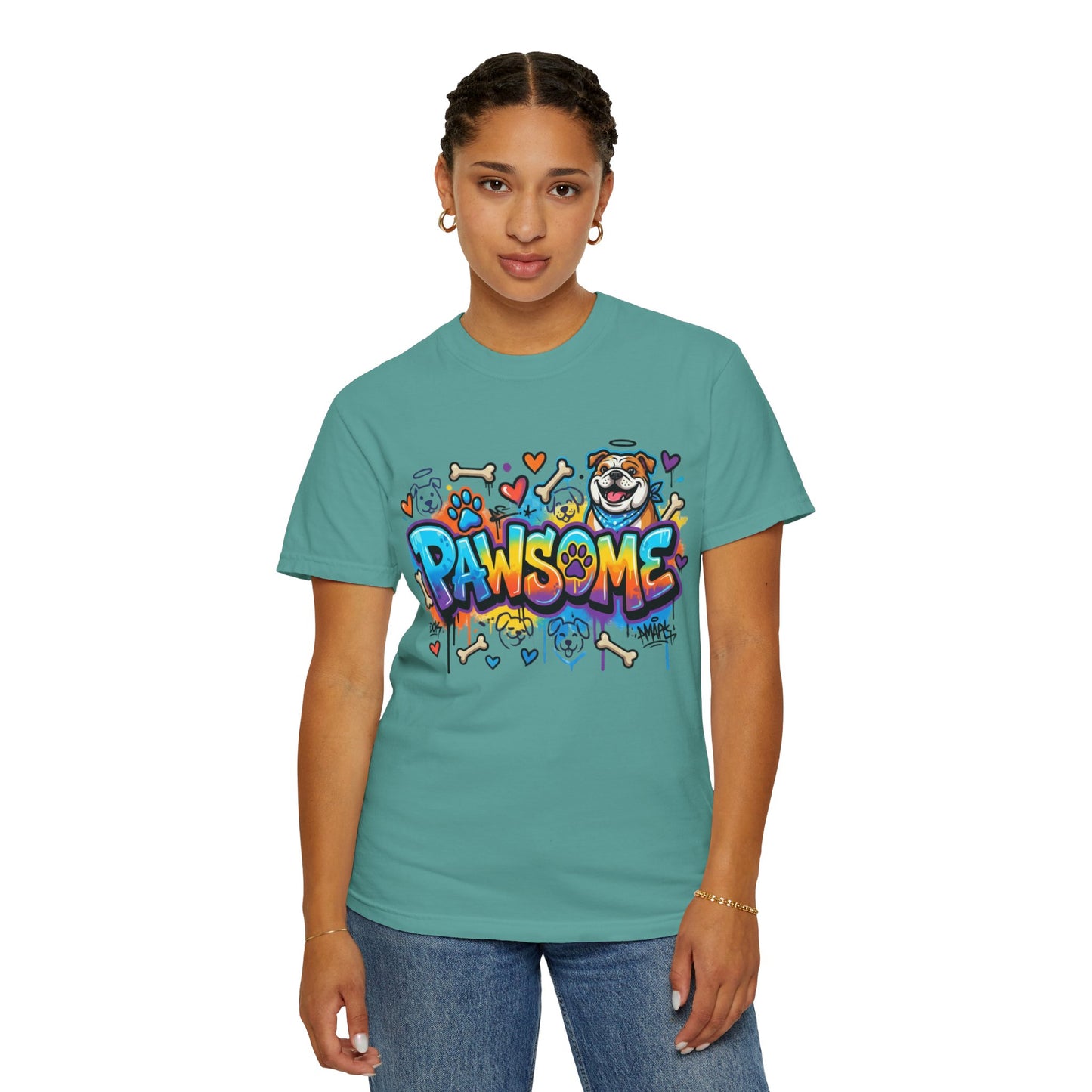 Pawsome Graffiti Dog T-Shirt — Colorful Pet Lover Tee