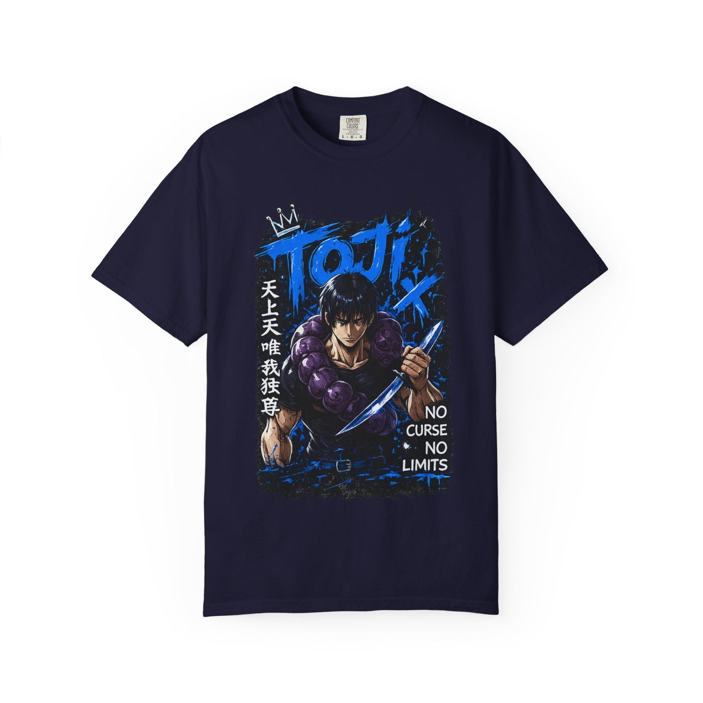 Toji Swordfighter Anime T-Shirt — 'No Curse, No Limits' Graphic Tee
