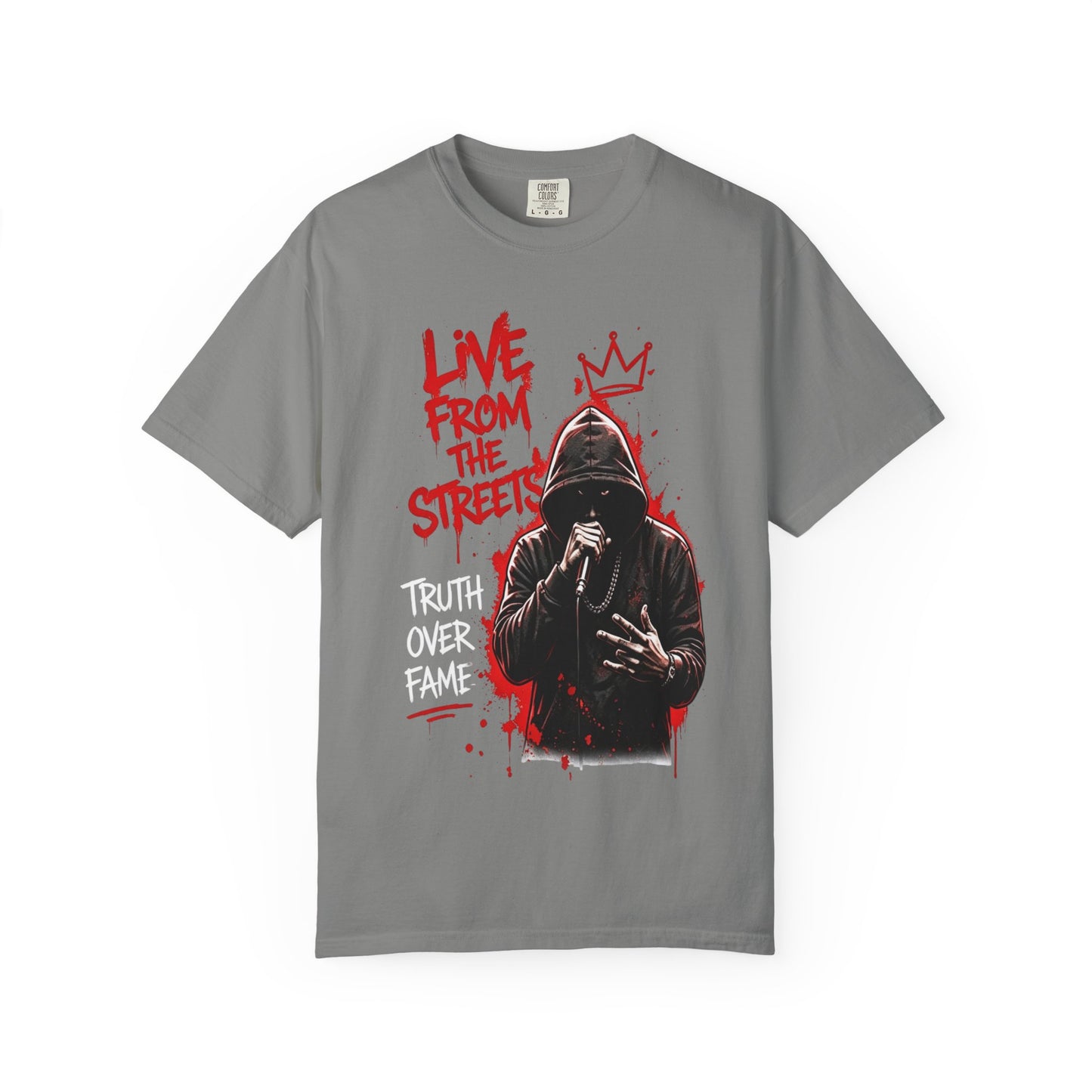 Live From The Streets Graphic T-Shirt — Hoodie Shadow Rapper Design