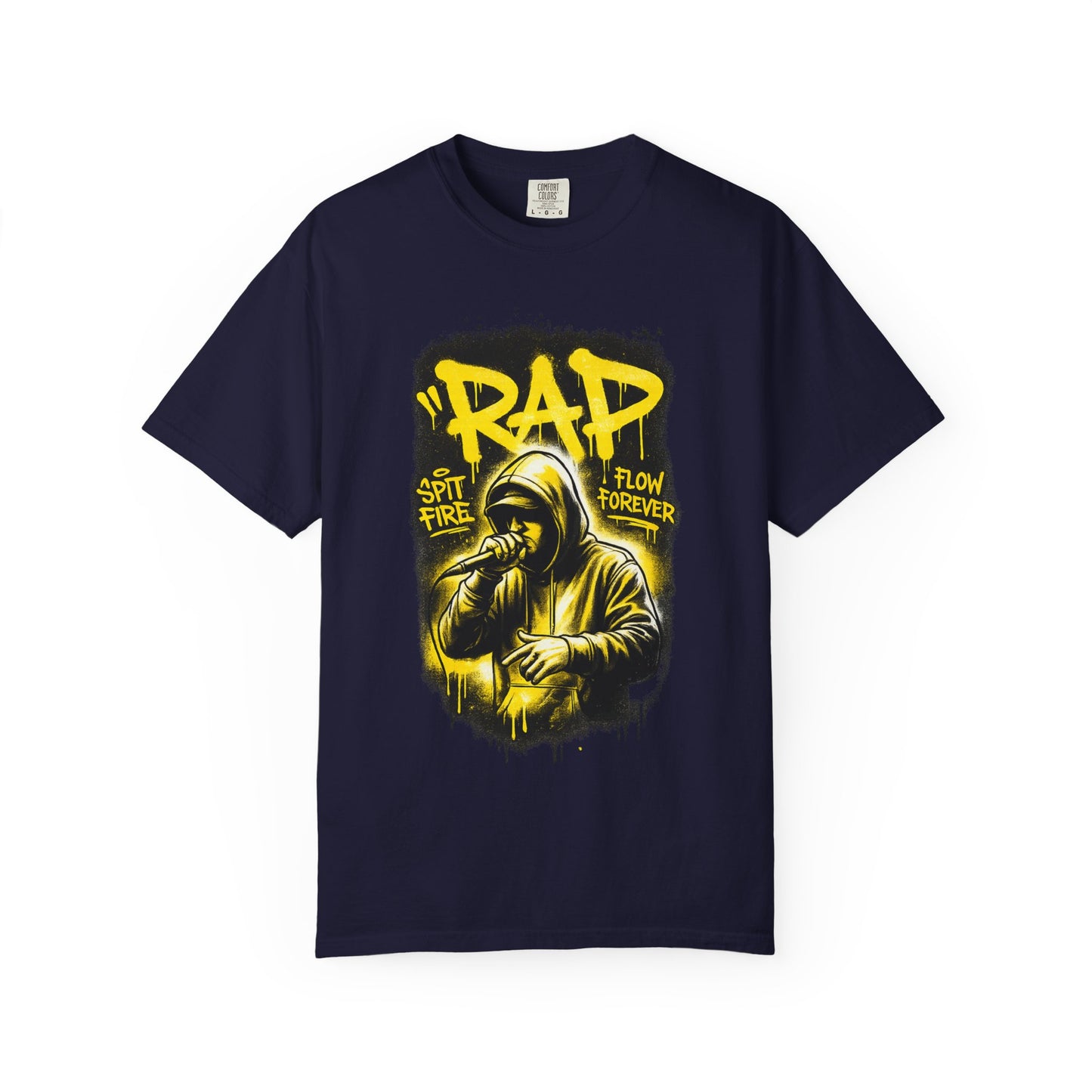 Rap Microphone Graphic T-Shirt — Spit Fire Flow Forever Hip Hop Tee