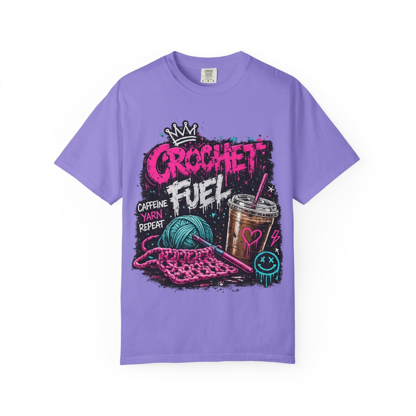 Crochet Fuel T-Shirt — Funny Yarn & Coffee Crochet Tee for Crafters