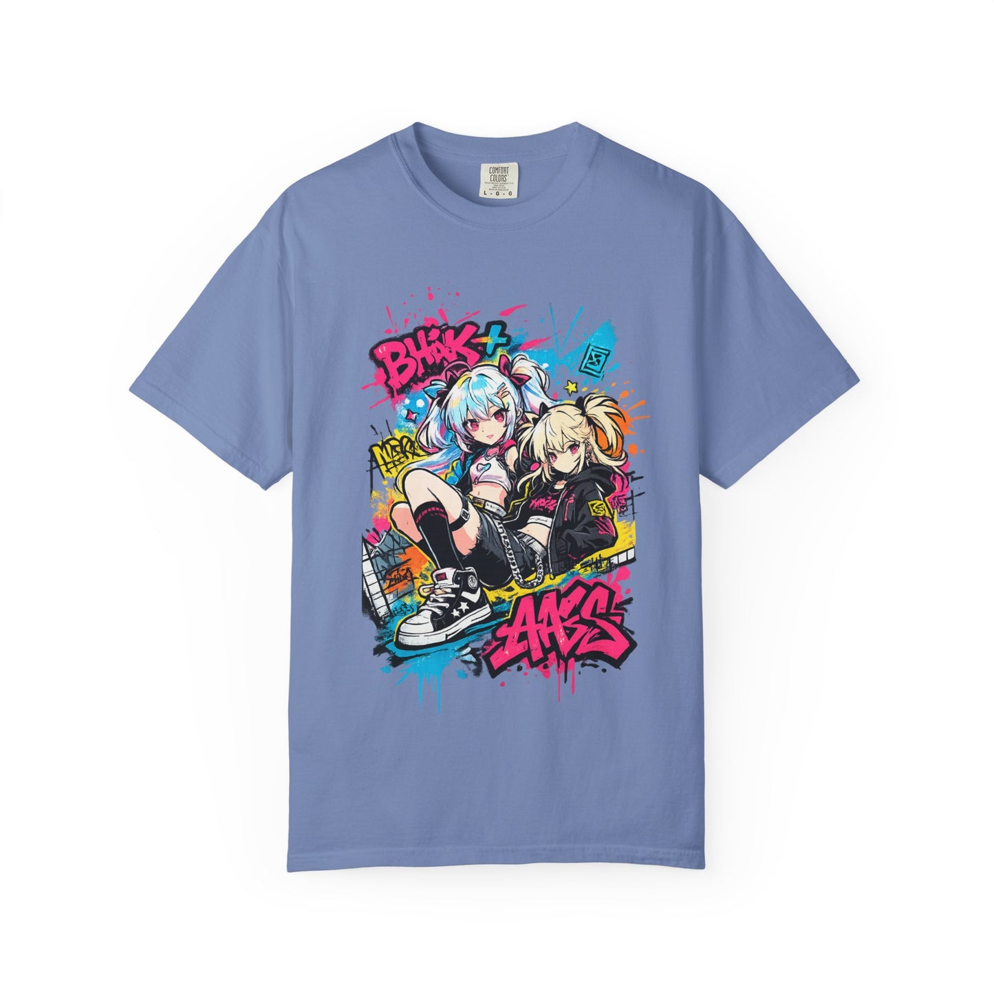 Anime Streetwear T-Shirt — 'Bucks & Sakes' Graffiti Girls Graphic Tee