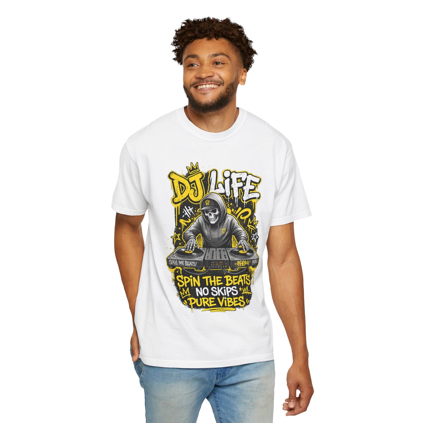 DJ Life T-Shirt — "Spin the Beats, No Skips, Pure Vibes" Graphic Tee