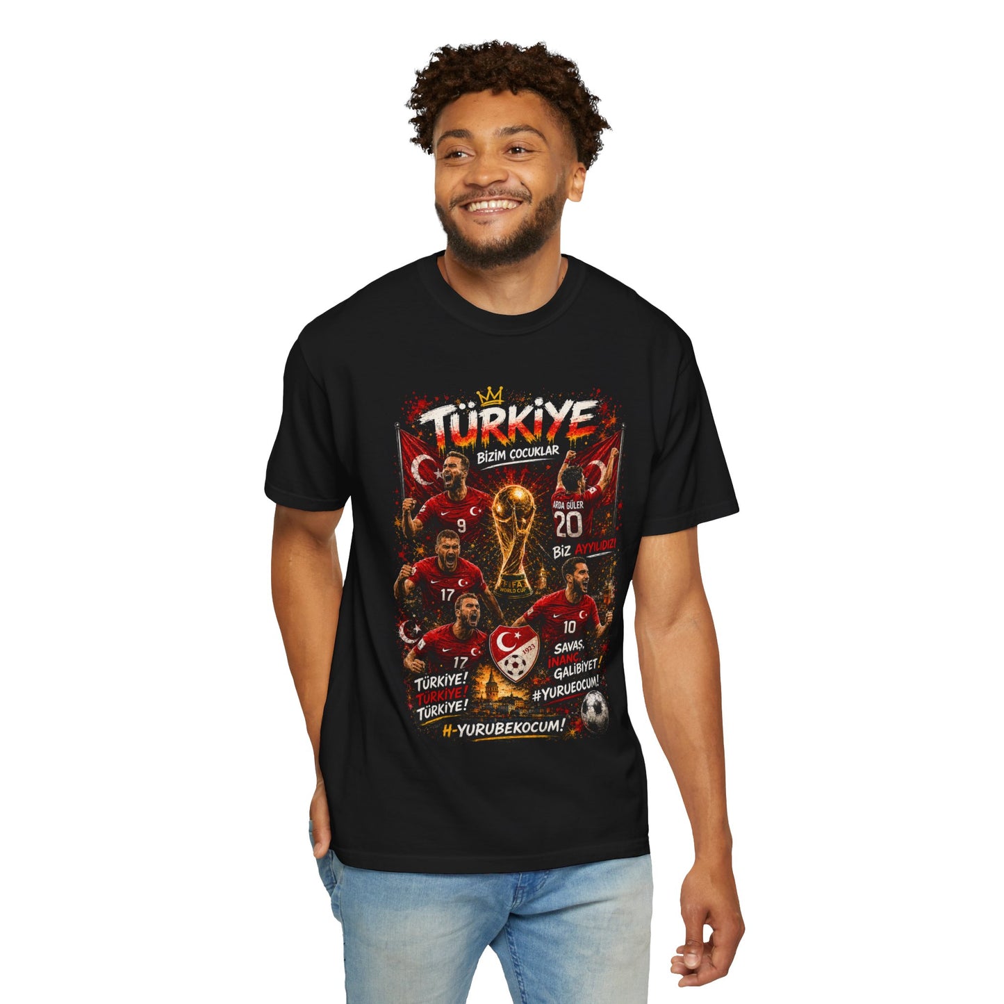 Turkey Football Champions T-Shirt | World Cup Trophy, Players, Turkish Flag