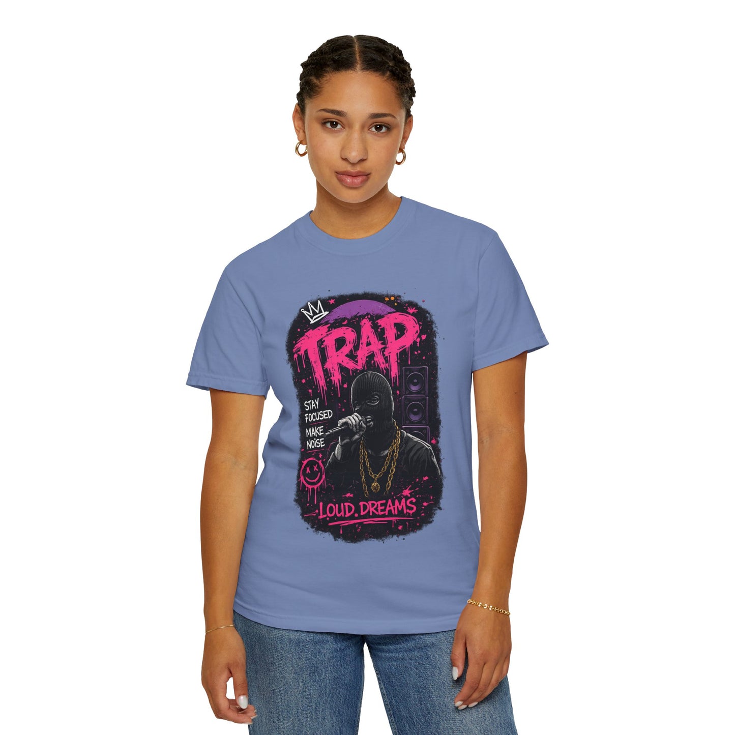 Trap Music T-Shirt — "Stay Focused Make Noise" Loud Dreams Graphic Tee