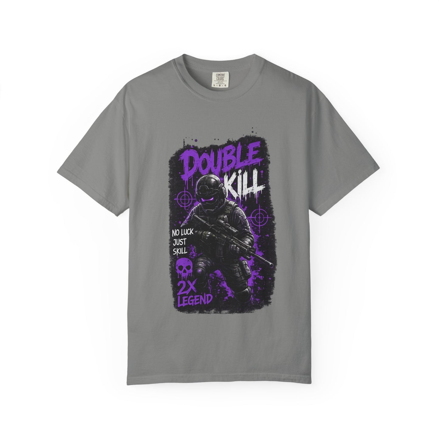 Double Kill Gamer T-Shirt — Retro Neon FPS Graphic Tee