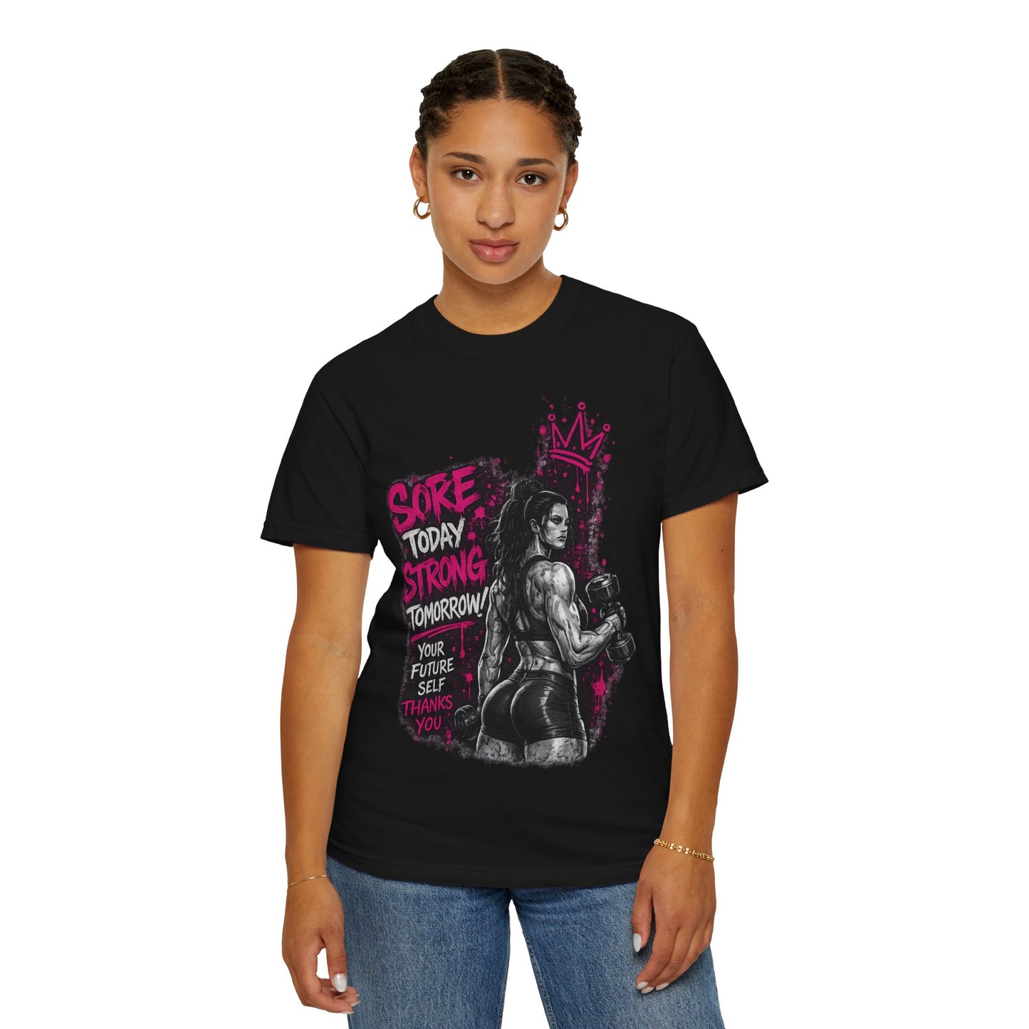 Motivational Boxing T-Shirt — "Sore Today, Strong Tomorrow" Gym Tee