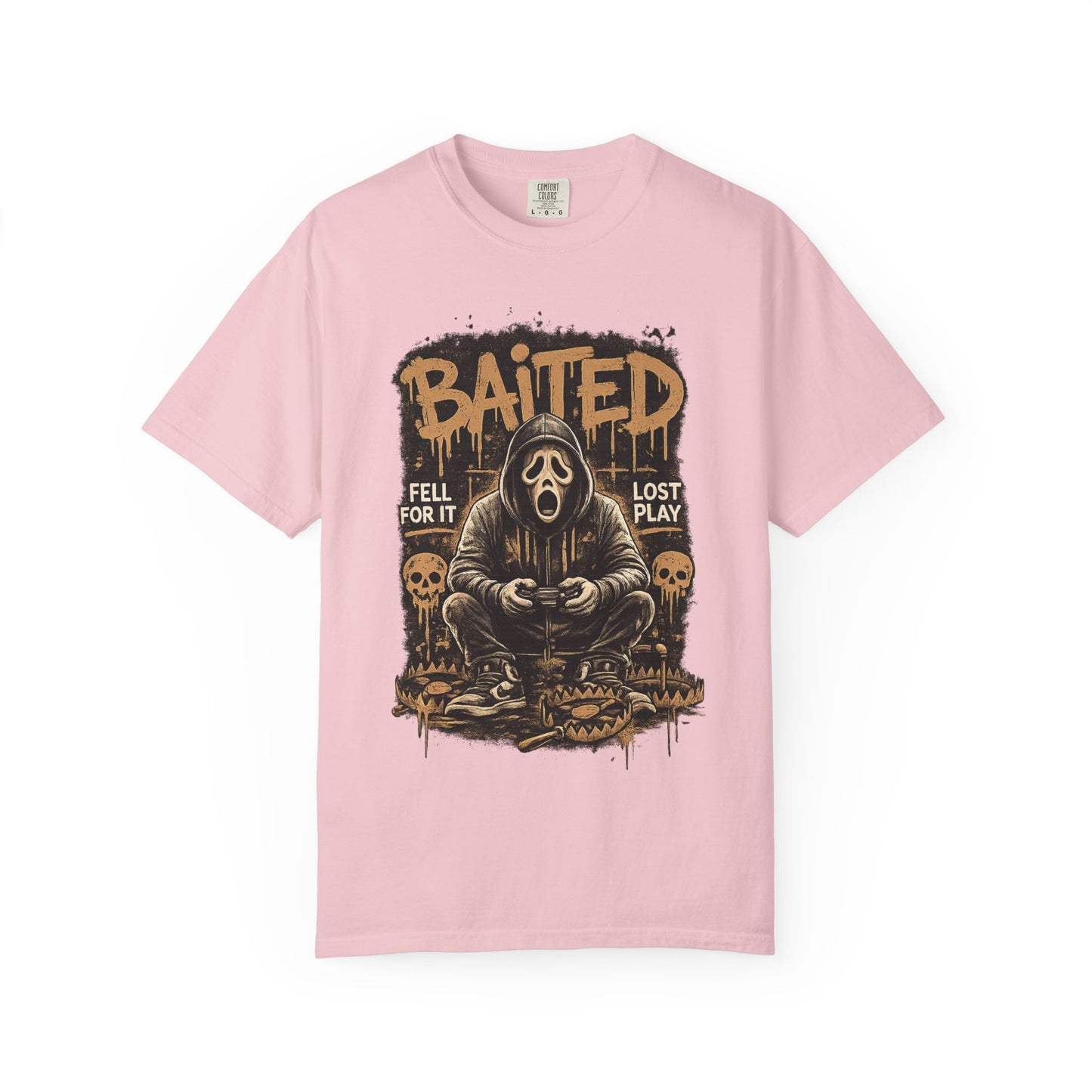 Baited Gamer Grim Reaper T-Shirt | Horror Skull Controller Design