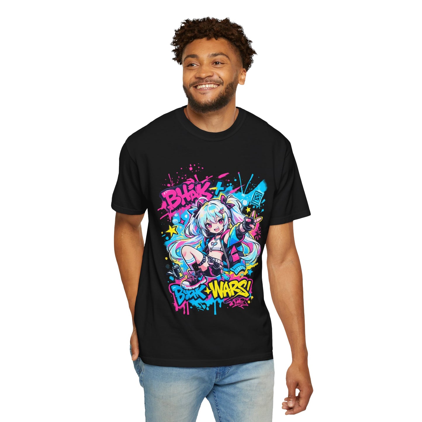 Anime Gamer Girl Graphic T-Shirt — "Blox Wars" Streetwear Tee