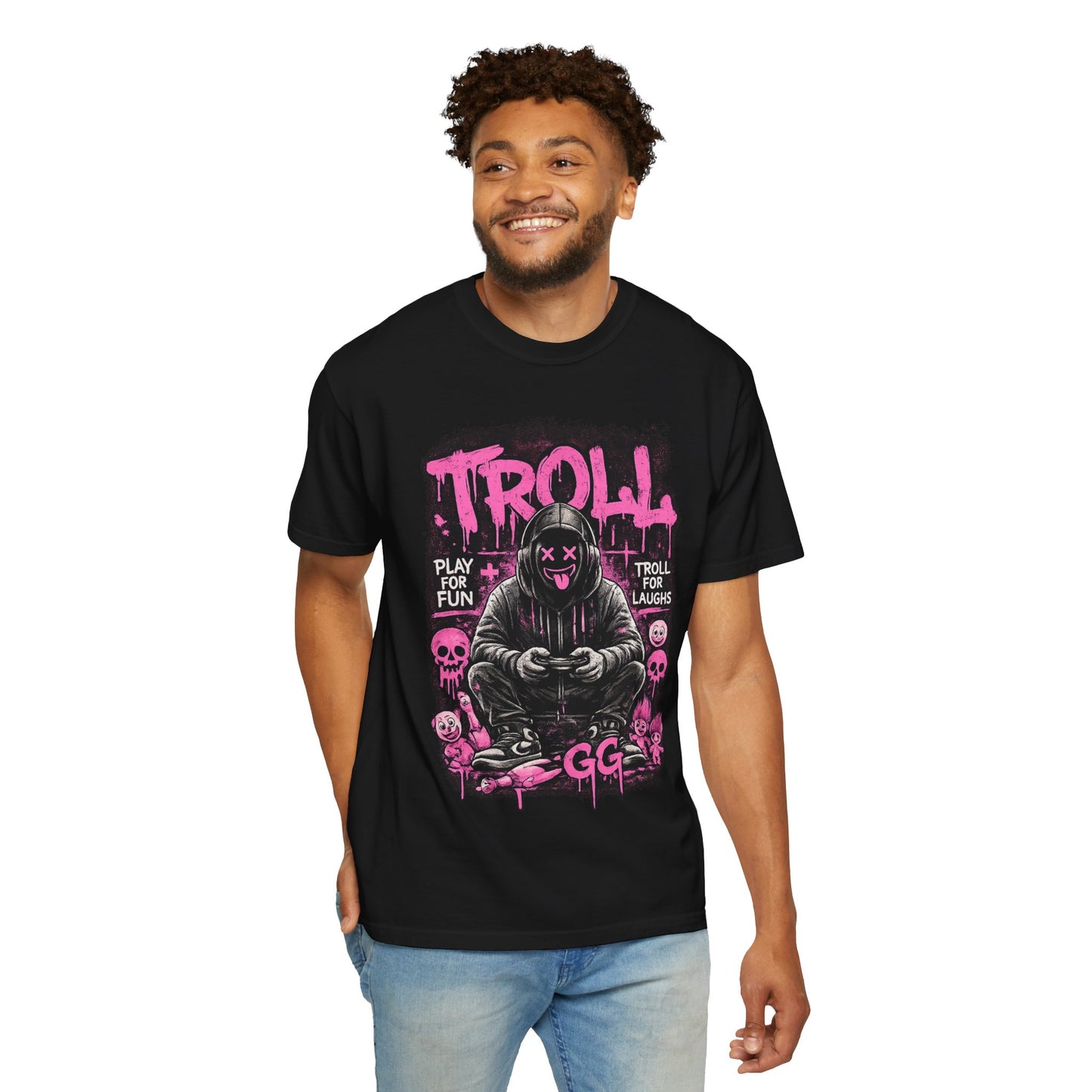 Troll Gamer Hoodie Graphic Tee | Gamer Skull Streetwear