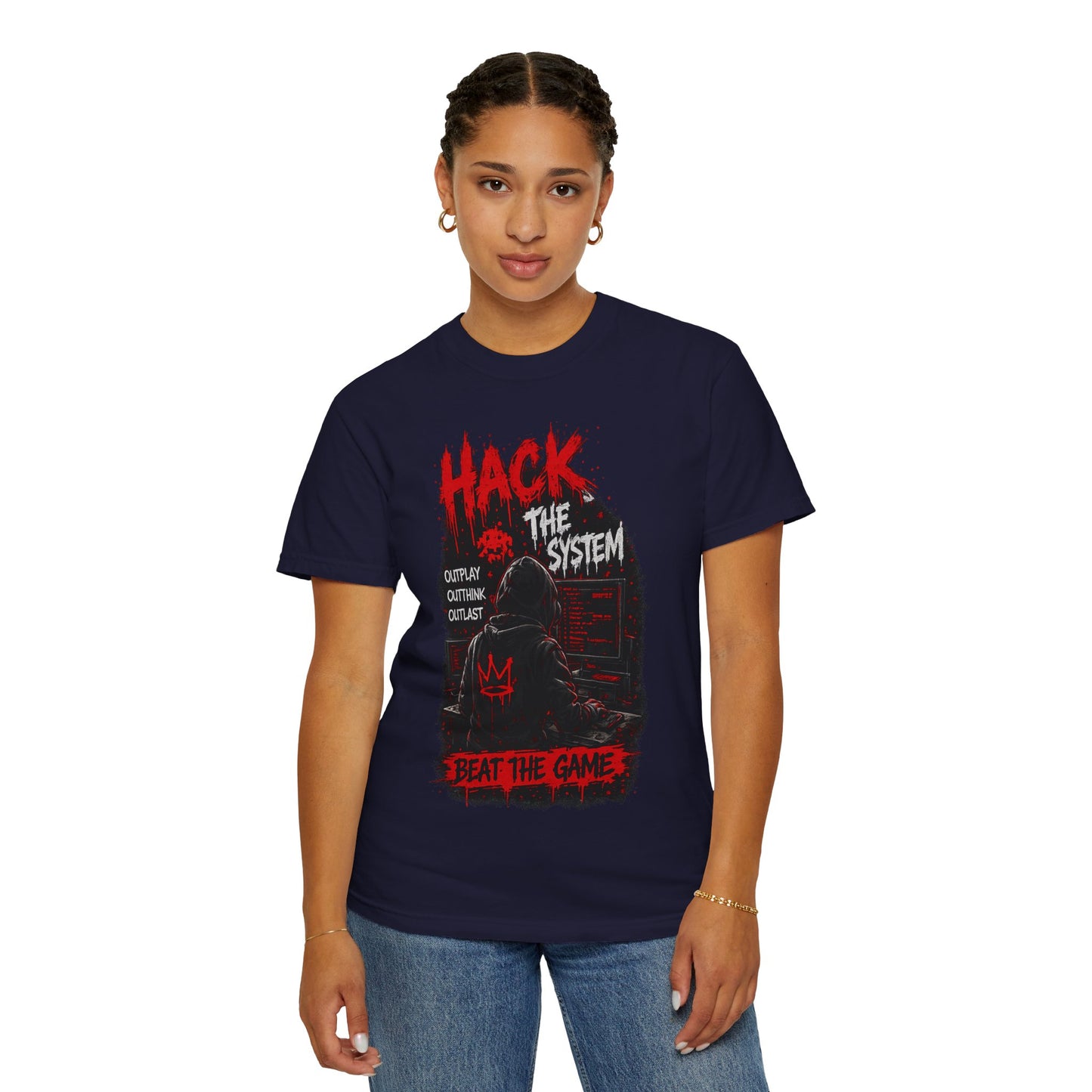 Hack the System T-Shirt — Beat the Game Hacker Graphic Tee