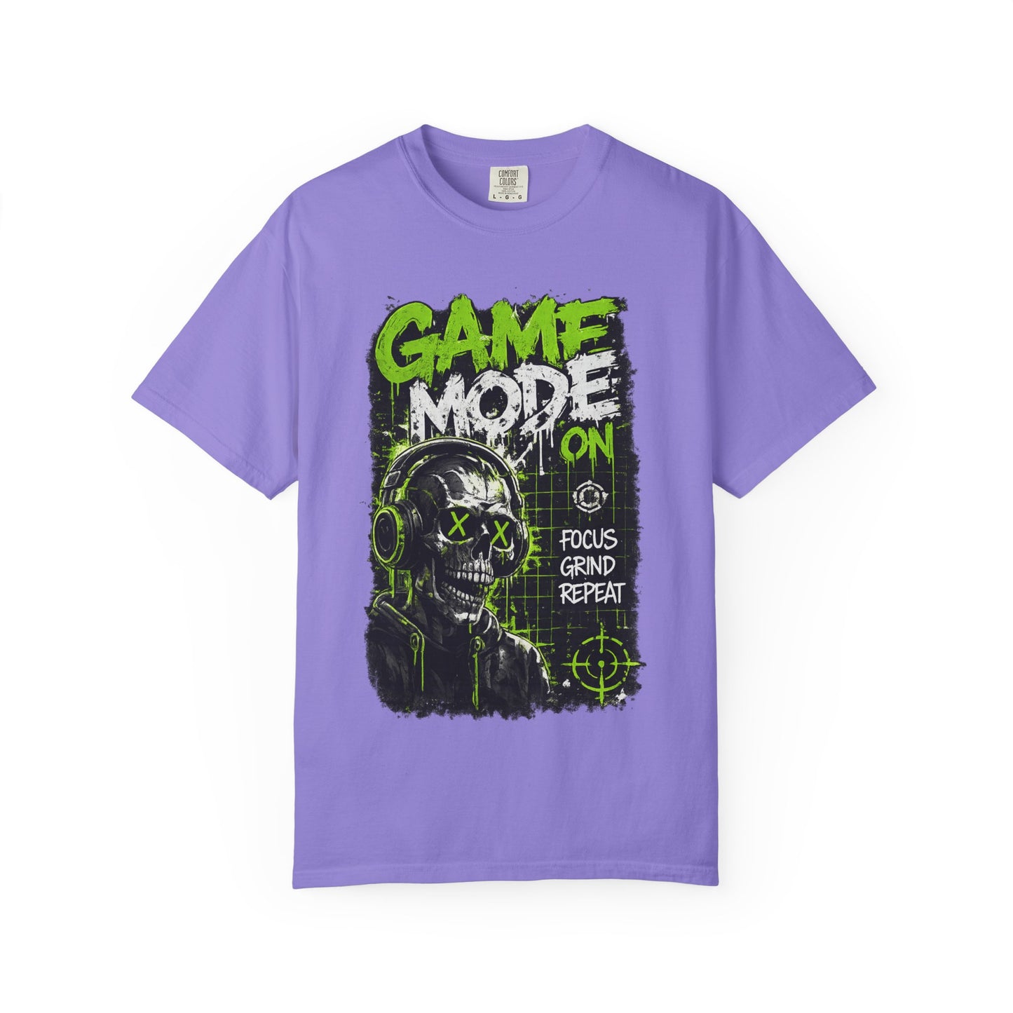 Game Mode On T-Shirt — Gamer Skull Graphic Tee (Focus Grind Repeat)